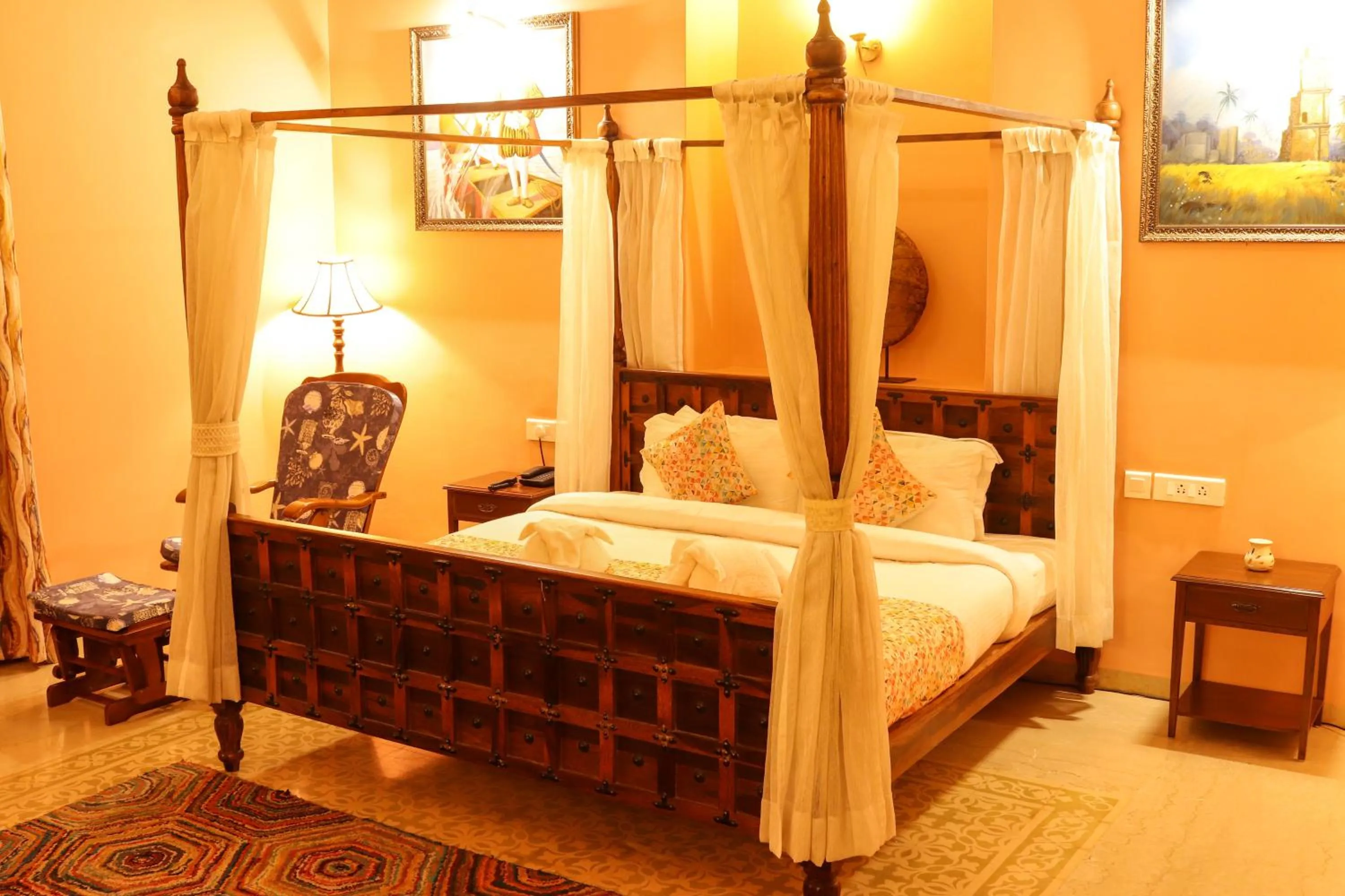 Bed in Surya Kiran Heritage Hotel
