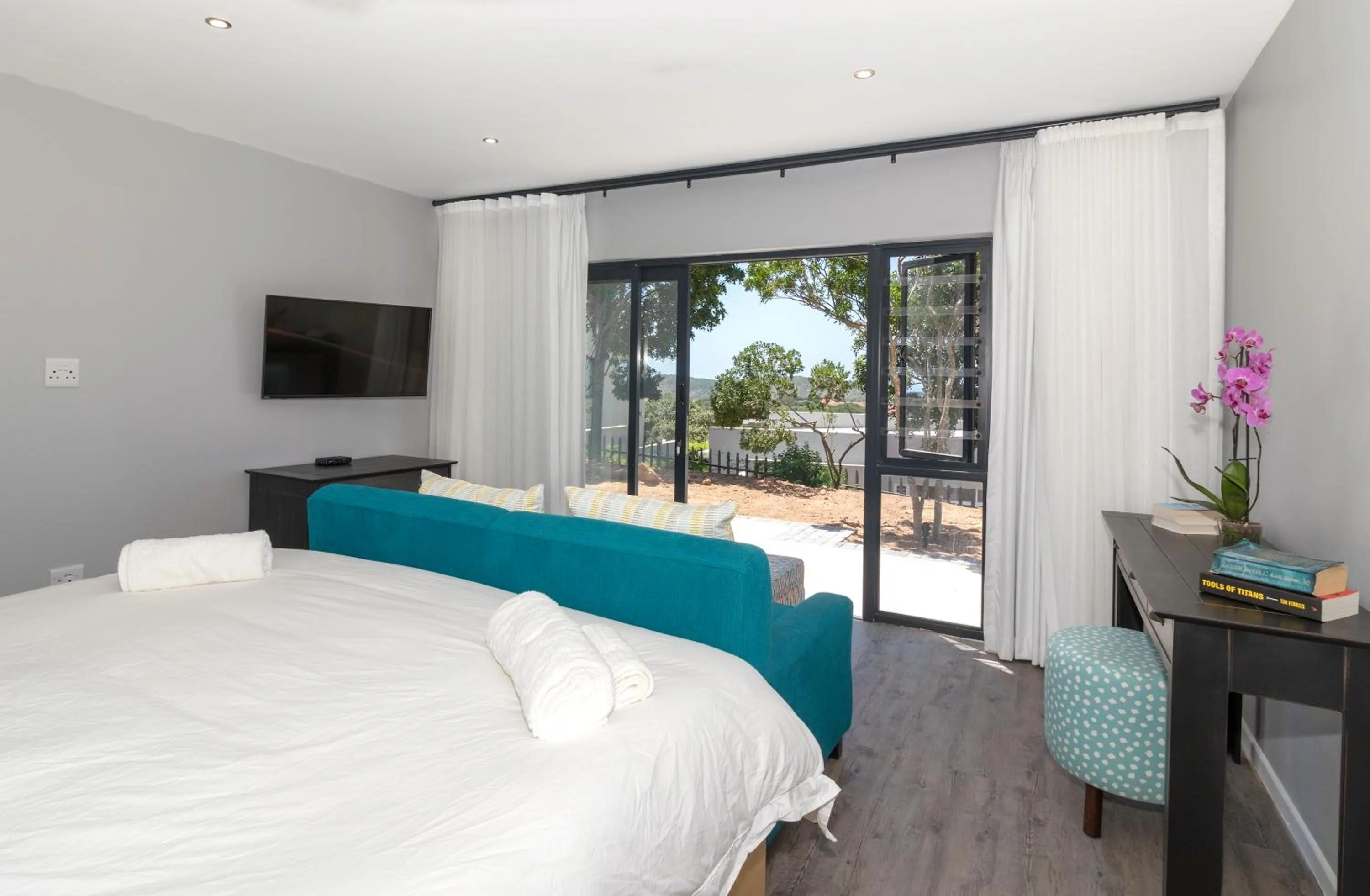 Patio, Bed in Sky Blue Guest House