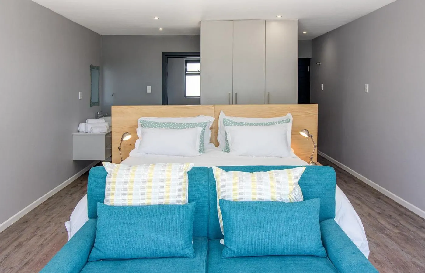 Bed in Sky Blue Guest House