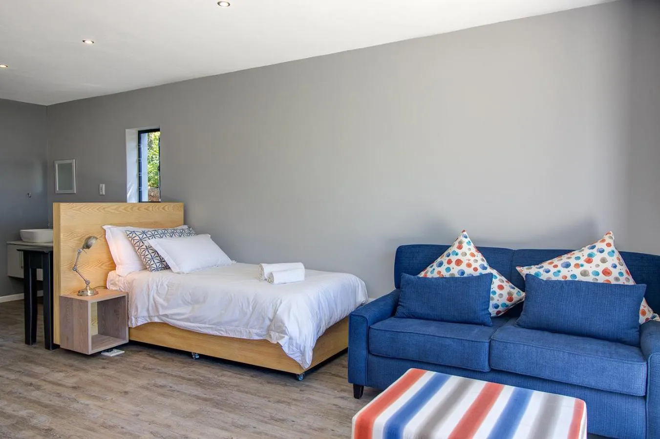 Bed in Sky Blue Guest House