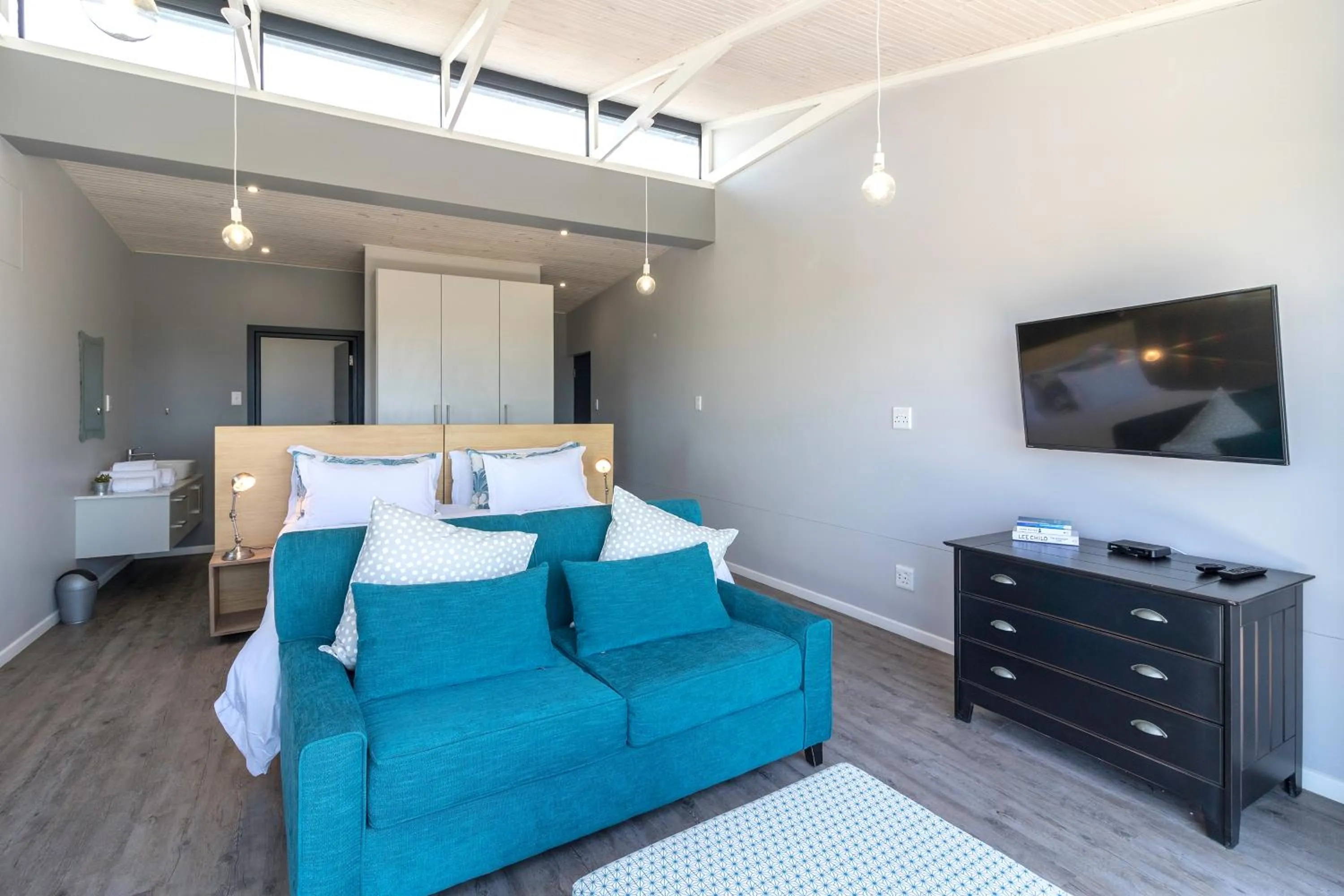 Bed in Sky Blue Guest House