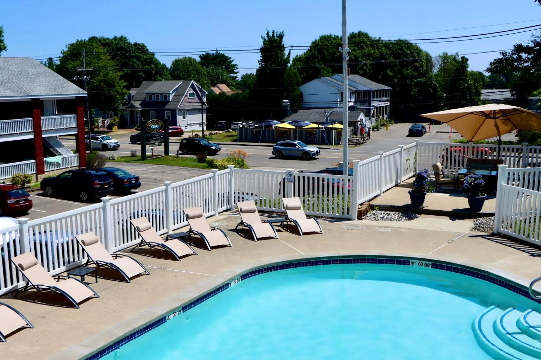 Pool view in Sea View Motel