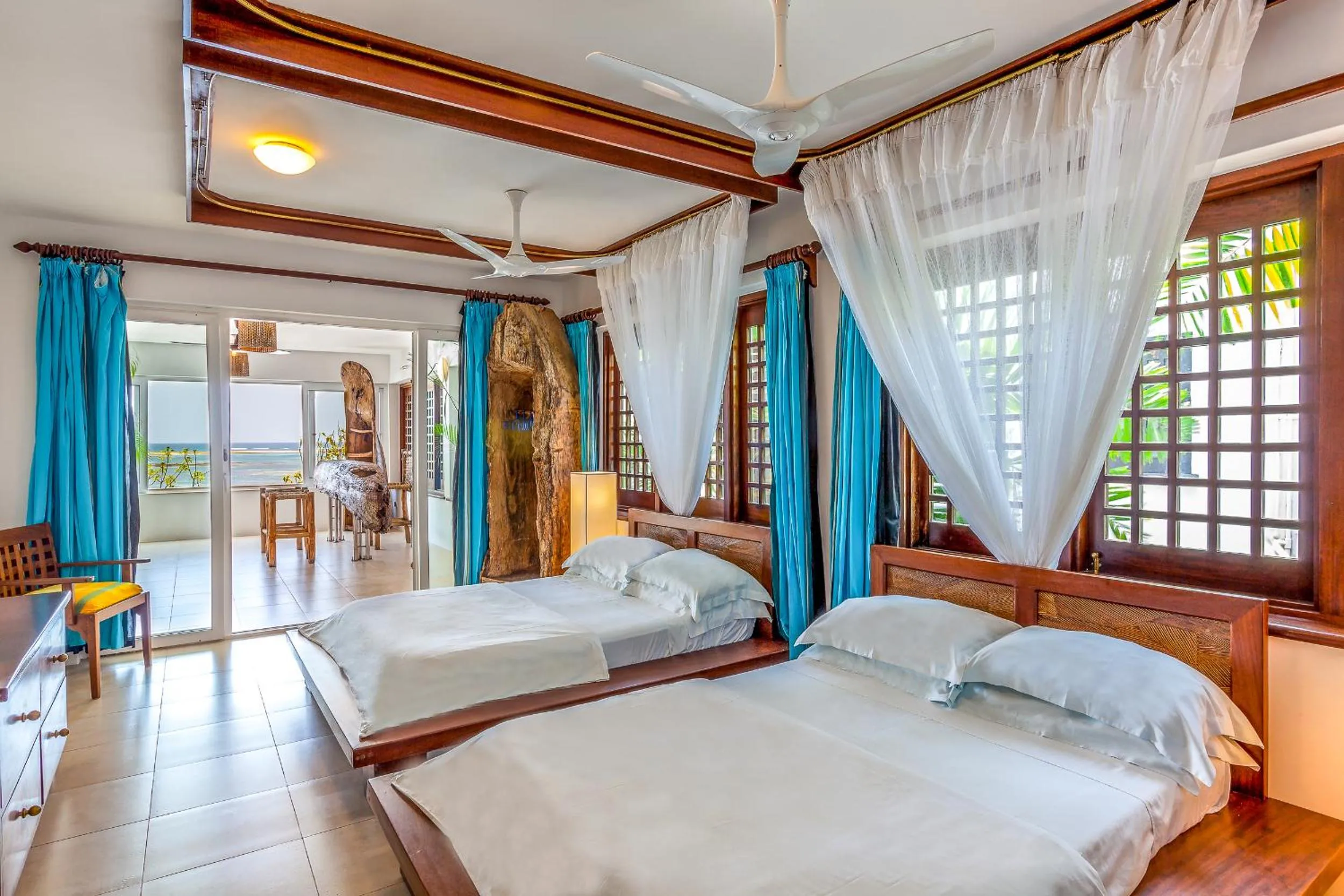Bedroom, Bed in Tequila Sunrise Beach Cabana - Diani Beach