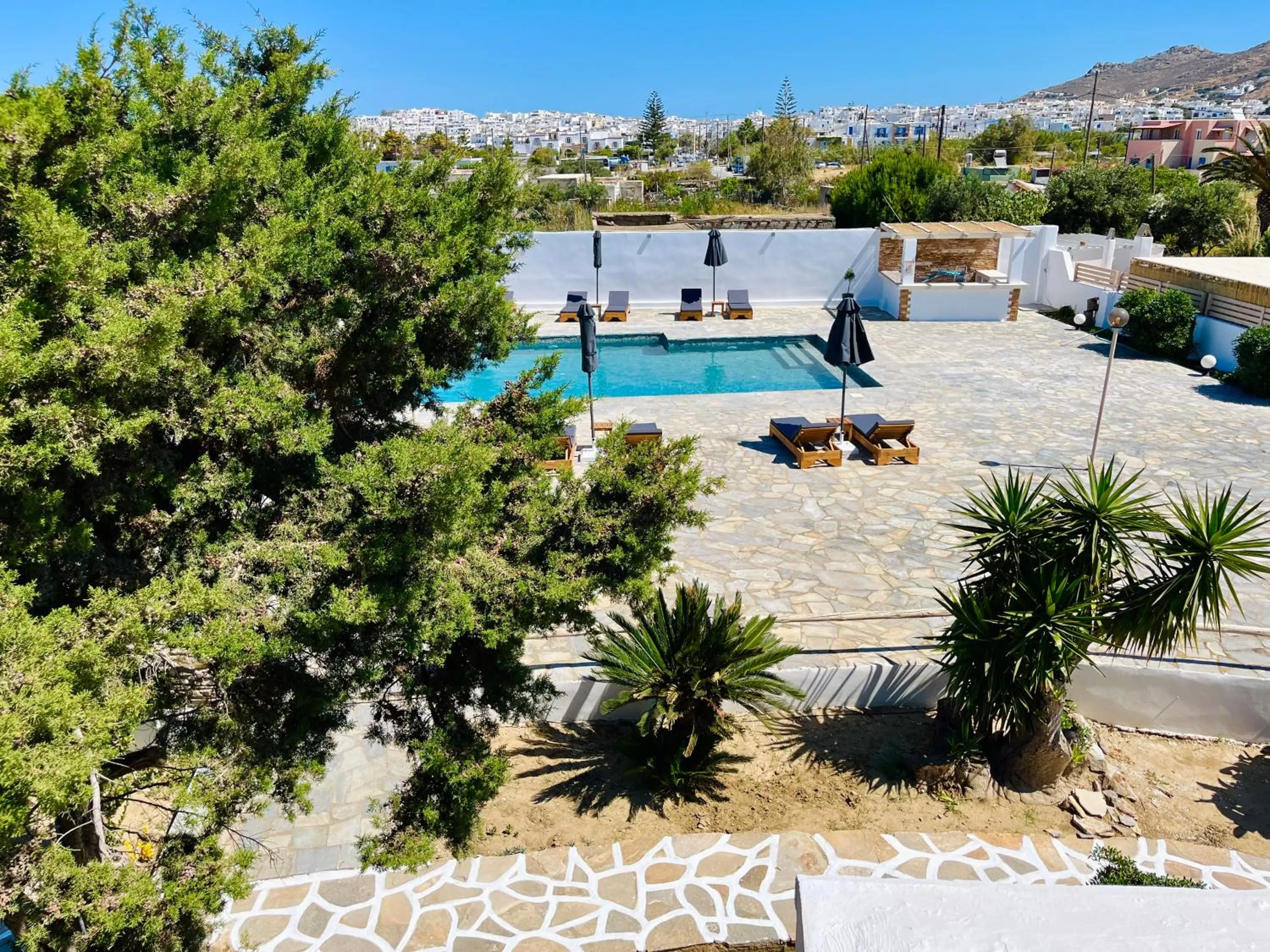 Pool view in Fikas Hotel