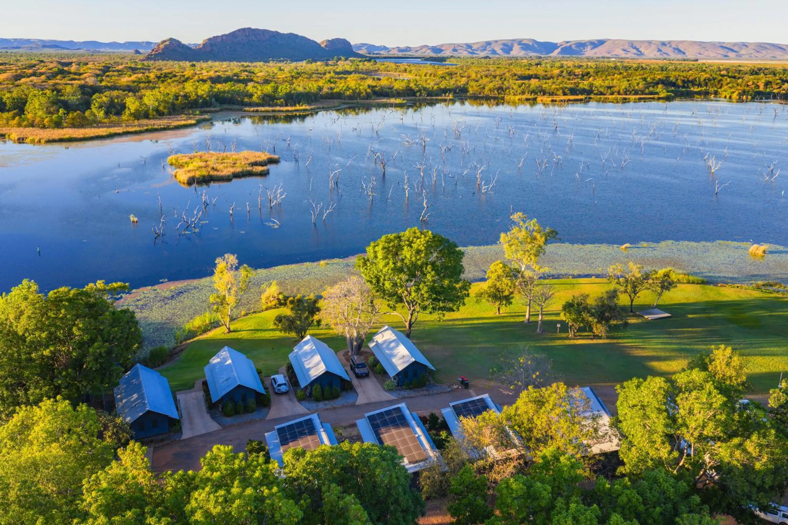 Bird's eye view in Kimberleyland Waterfront Holiday Park