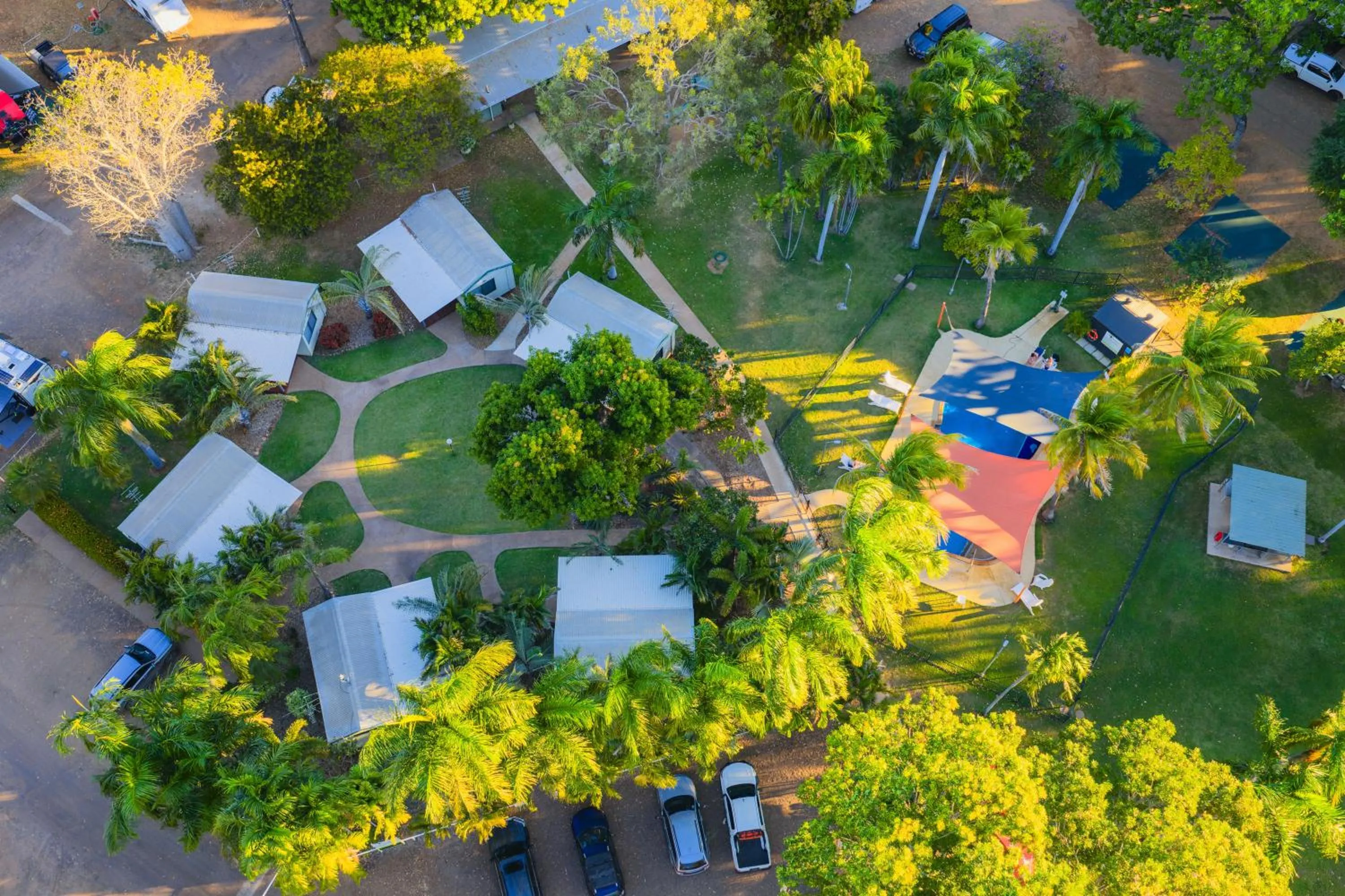 Bird's eye view in Kimberleyland Waterfront Holiday Park