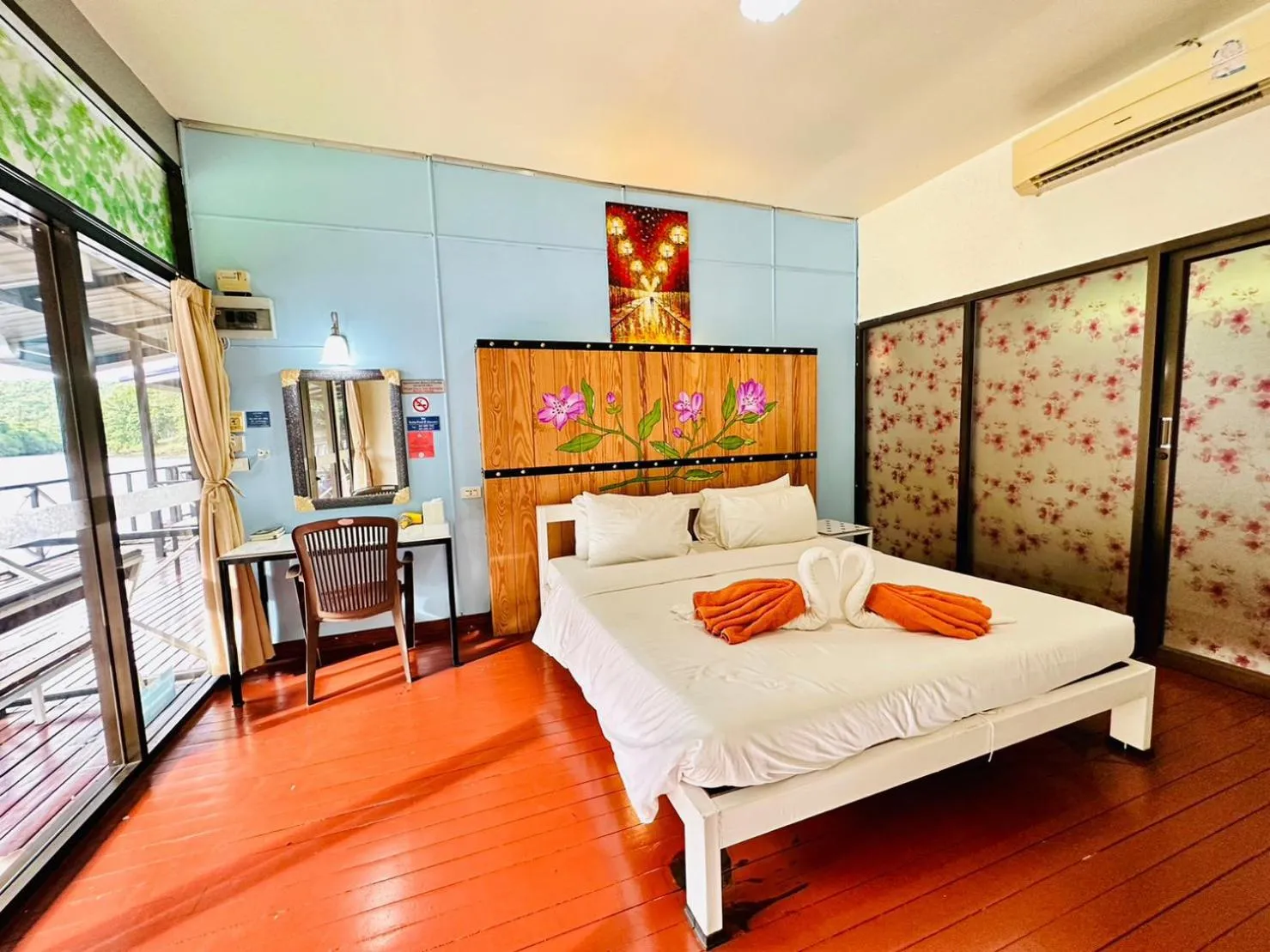 Bed in Yoko River Kwai Resort