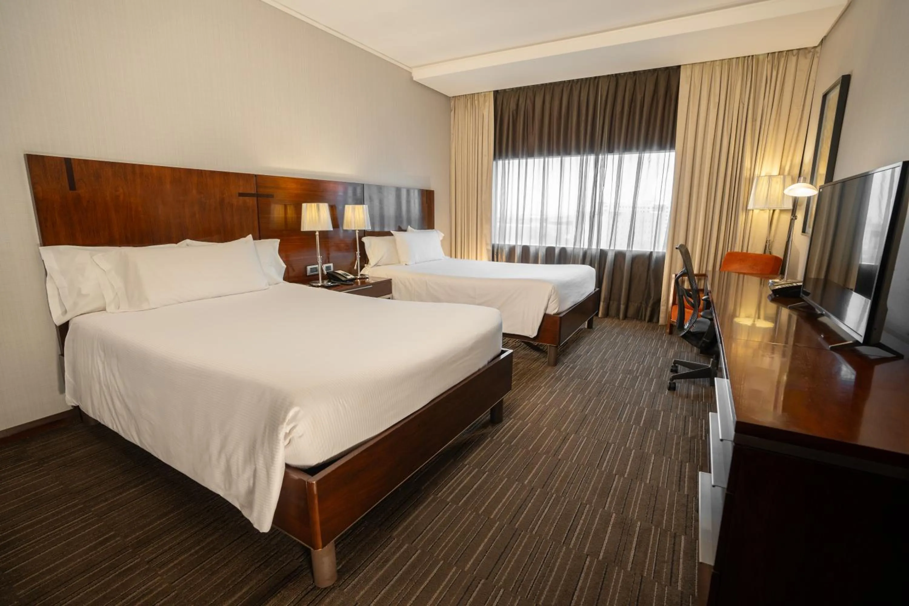 View (from property/room), Bed in Hilton Garden Inn Santiago Airport