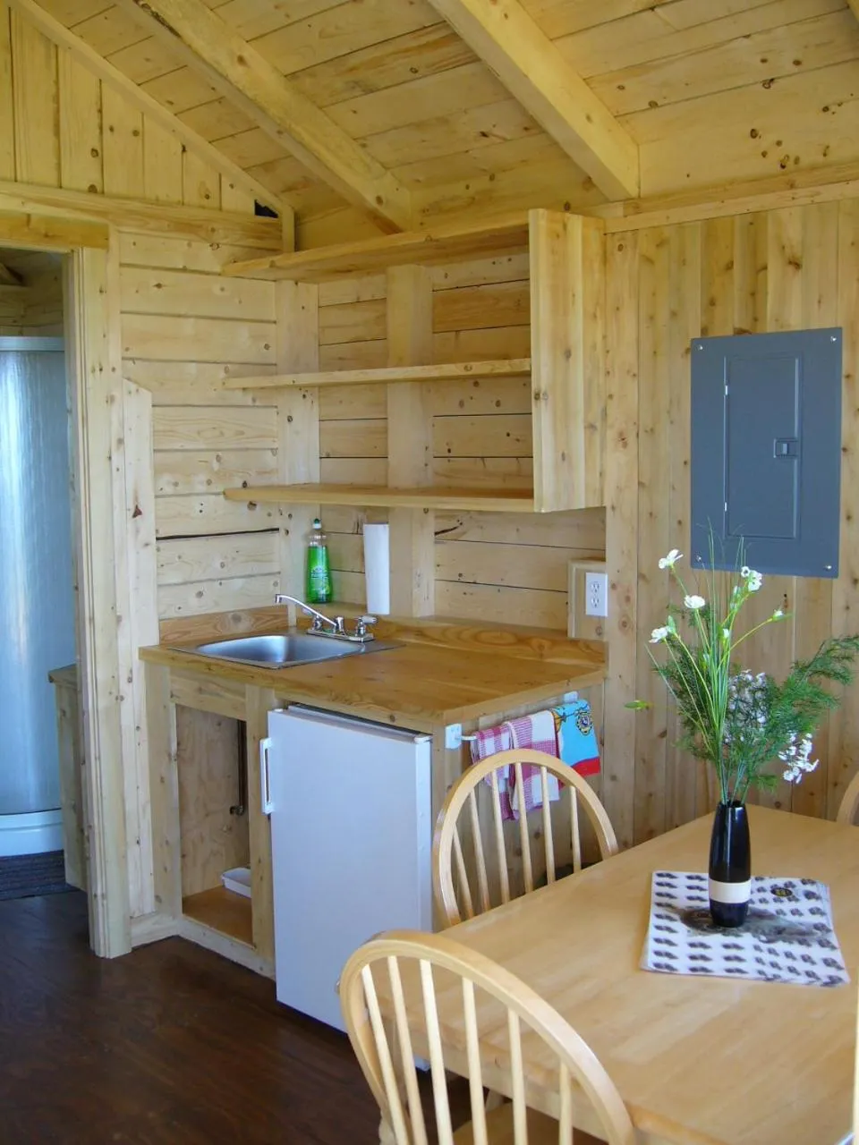 Kitchen or kitchenette in Chalets Nature Océan