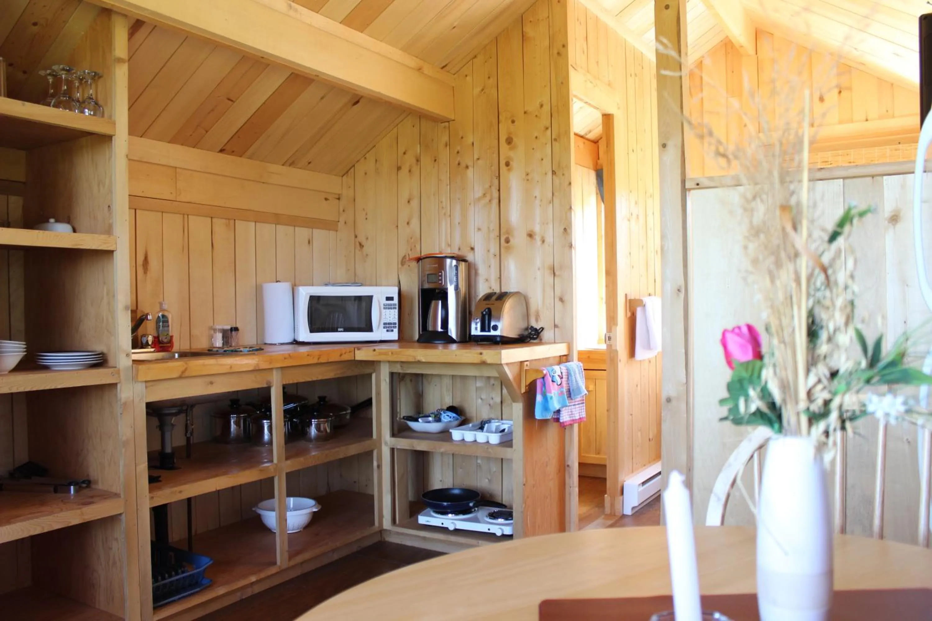 Kitchen or kitchenette in Chalets Nature Océan