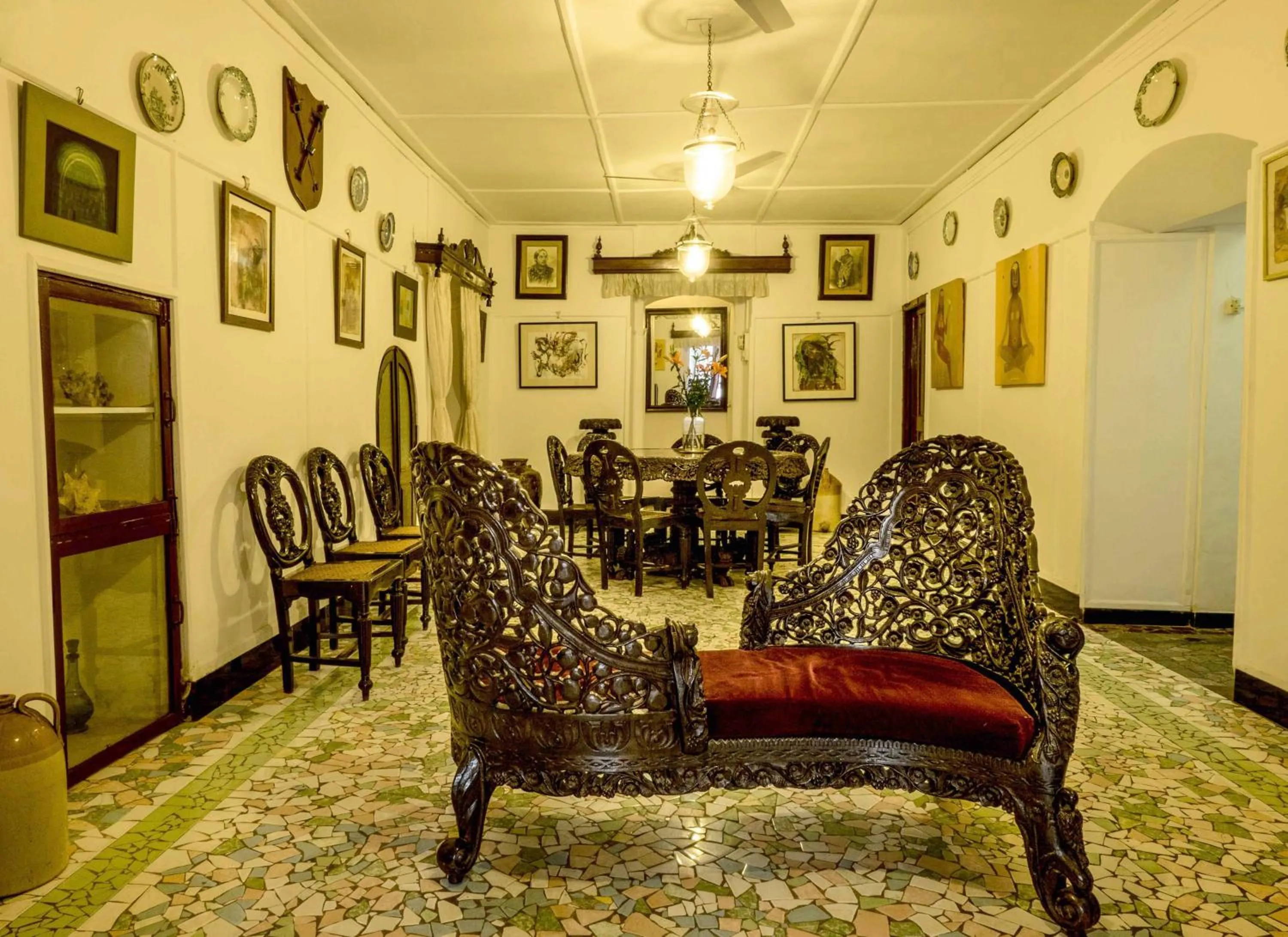 Seating area in WelcomHeritage Panjim Inn