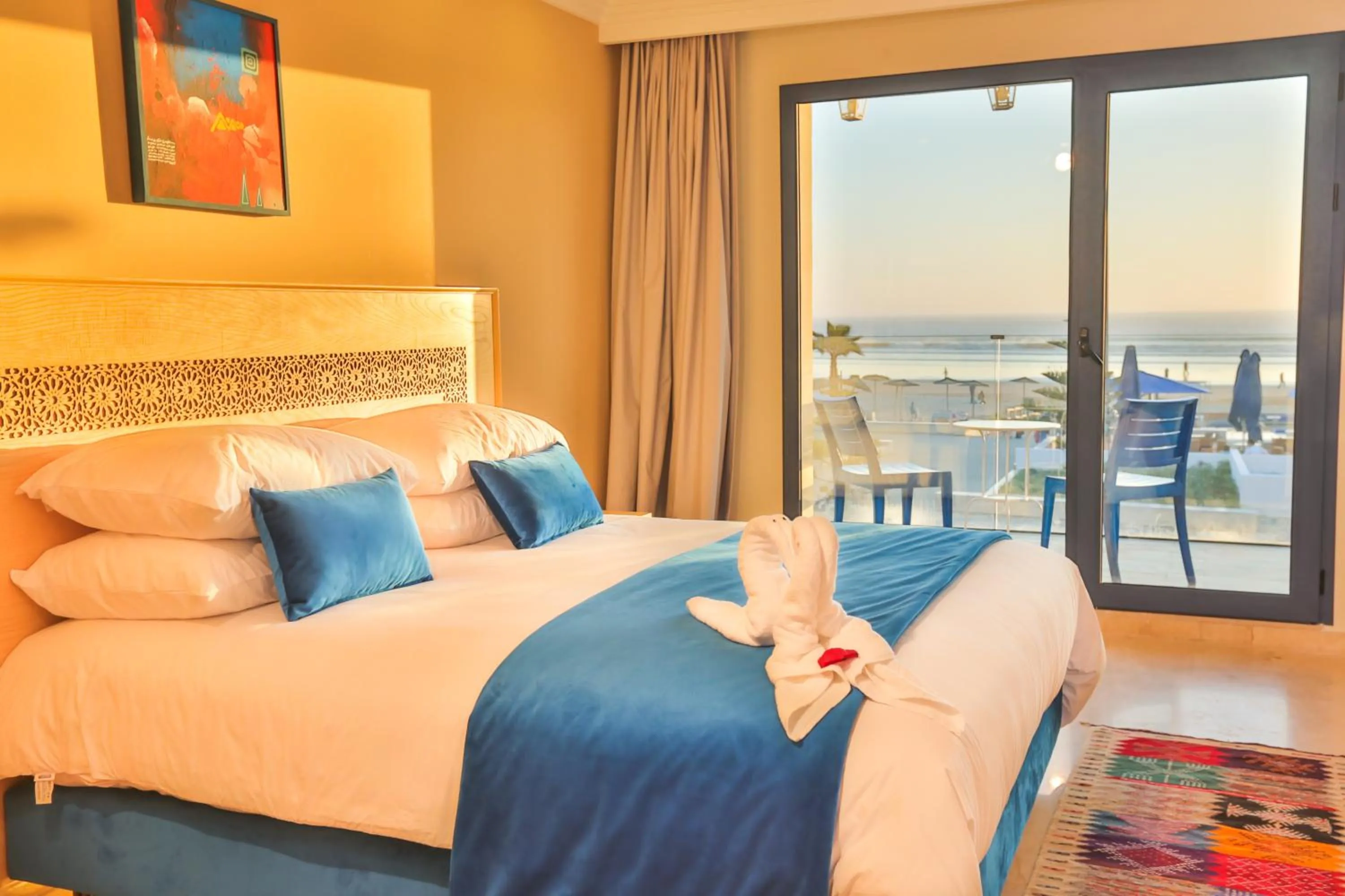 Bed in Hotel Cote ocean Mogador