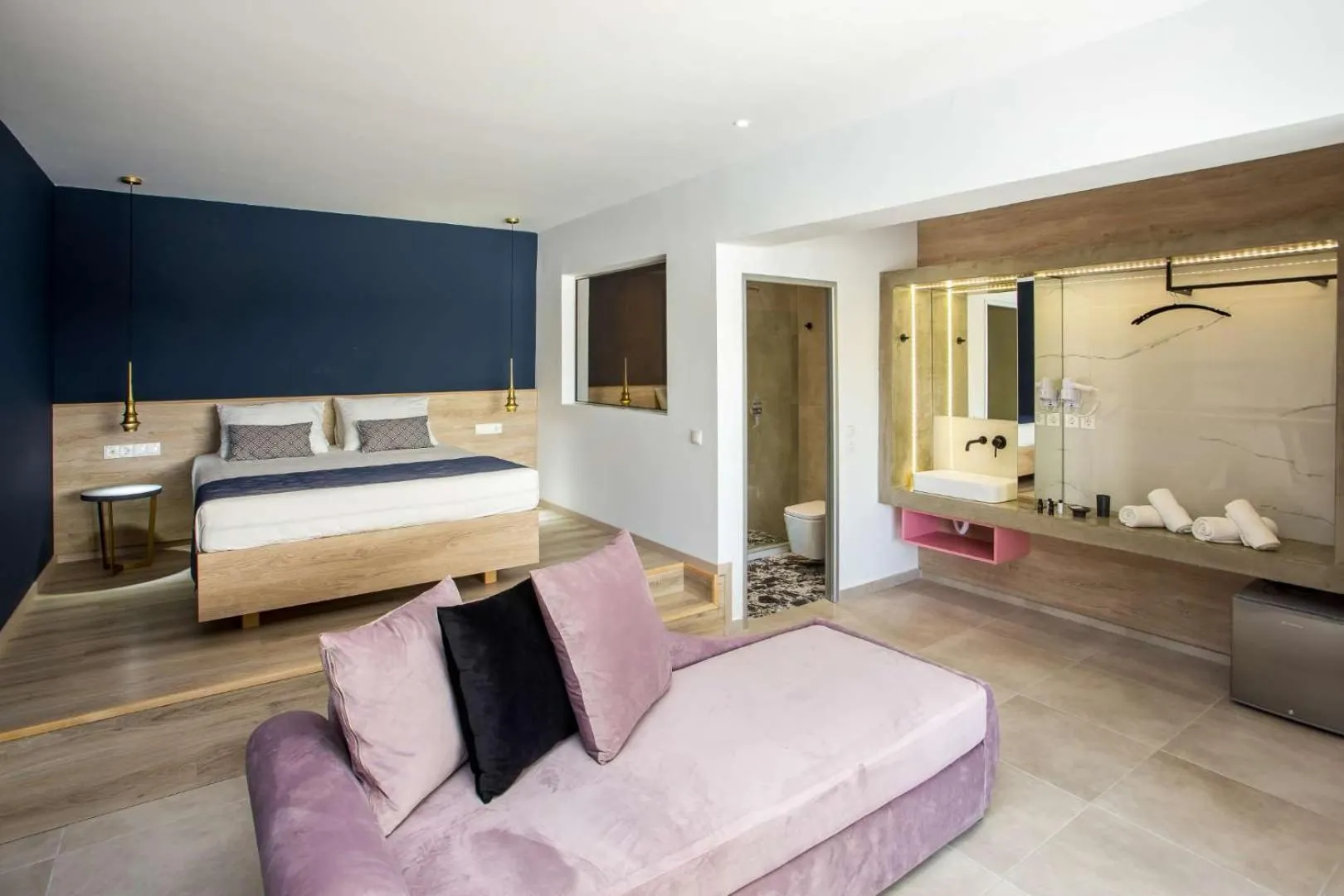 Living room, Bed in Madison Boutique, Faliraki