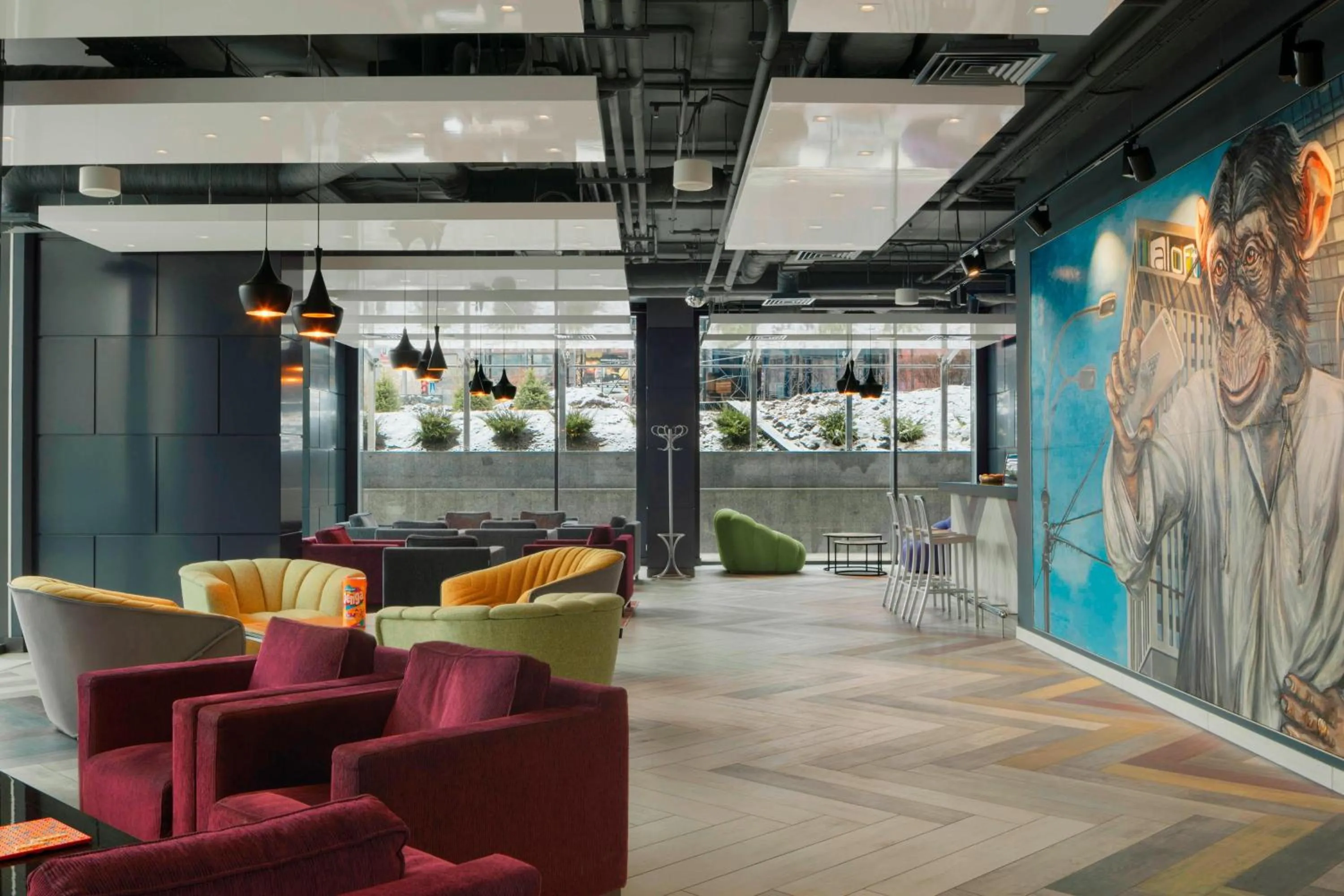 Lounge or bar in Sky Loft Hotel Kyiv by Rixwell International