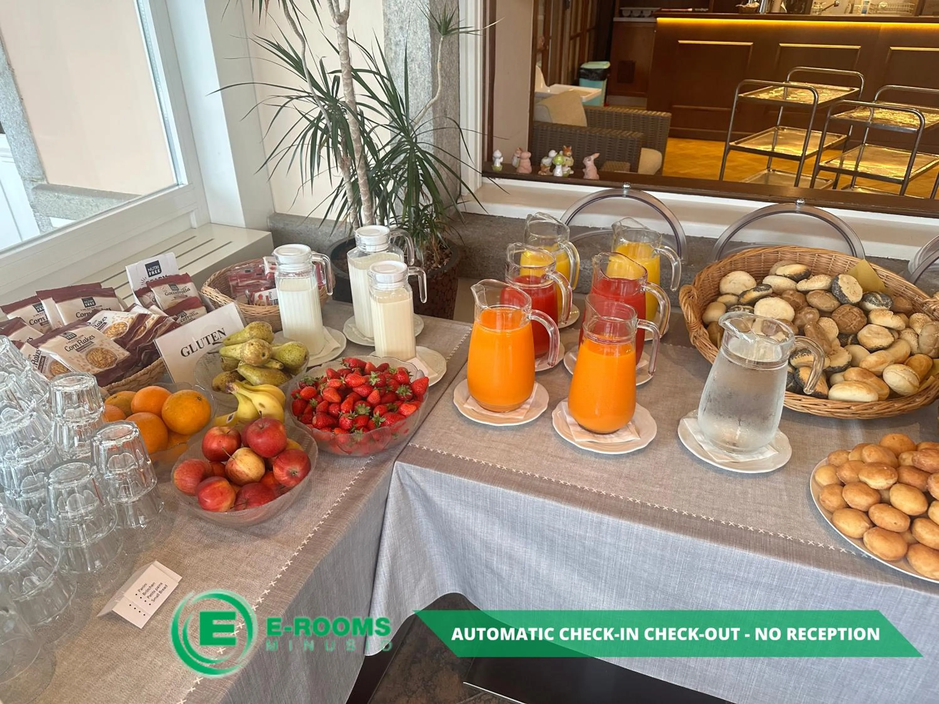 Buffet breakfast in E-Rooms Minusio