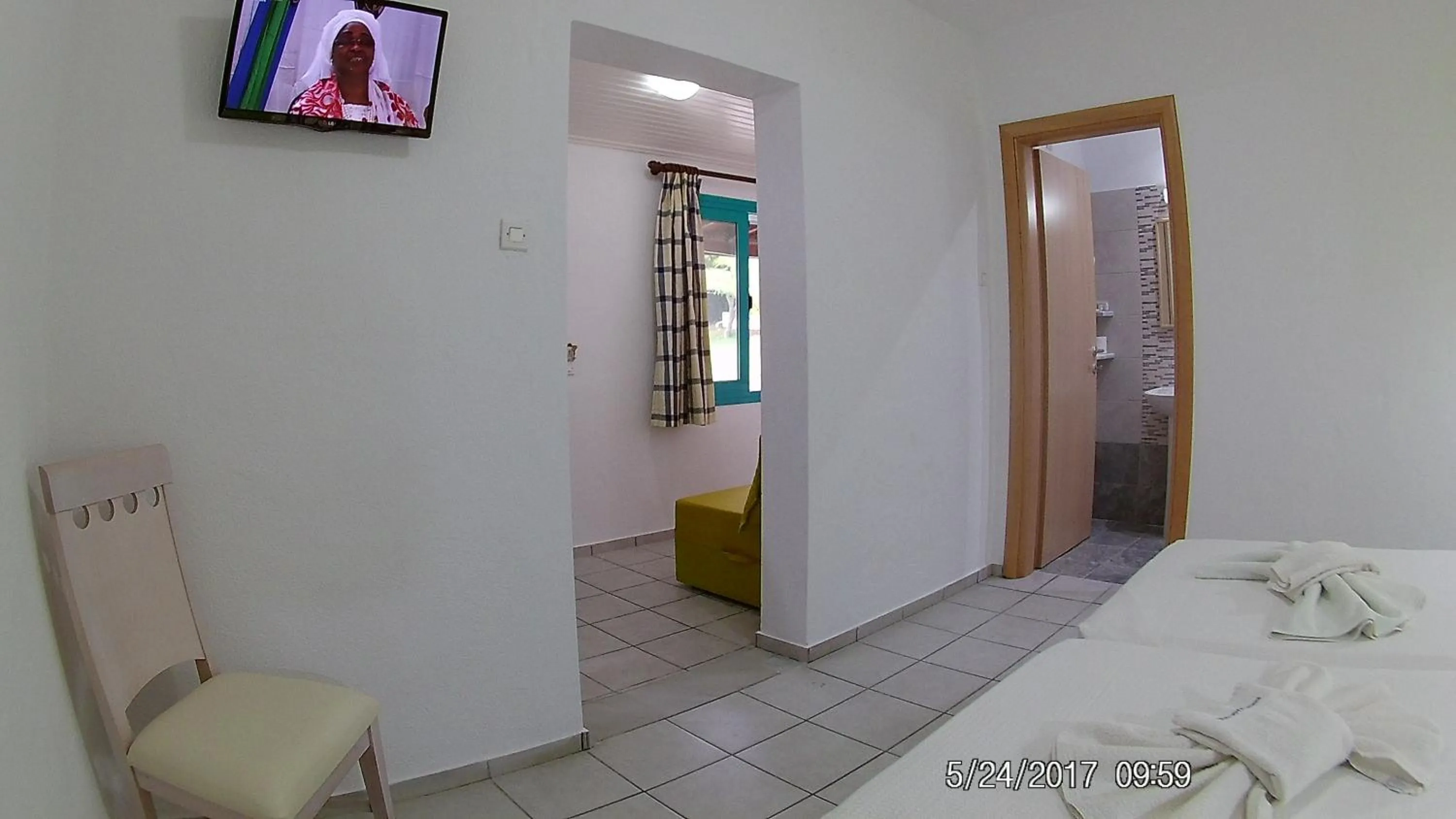 Bathroom, Bed in Angeliki Beach Hotel