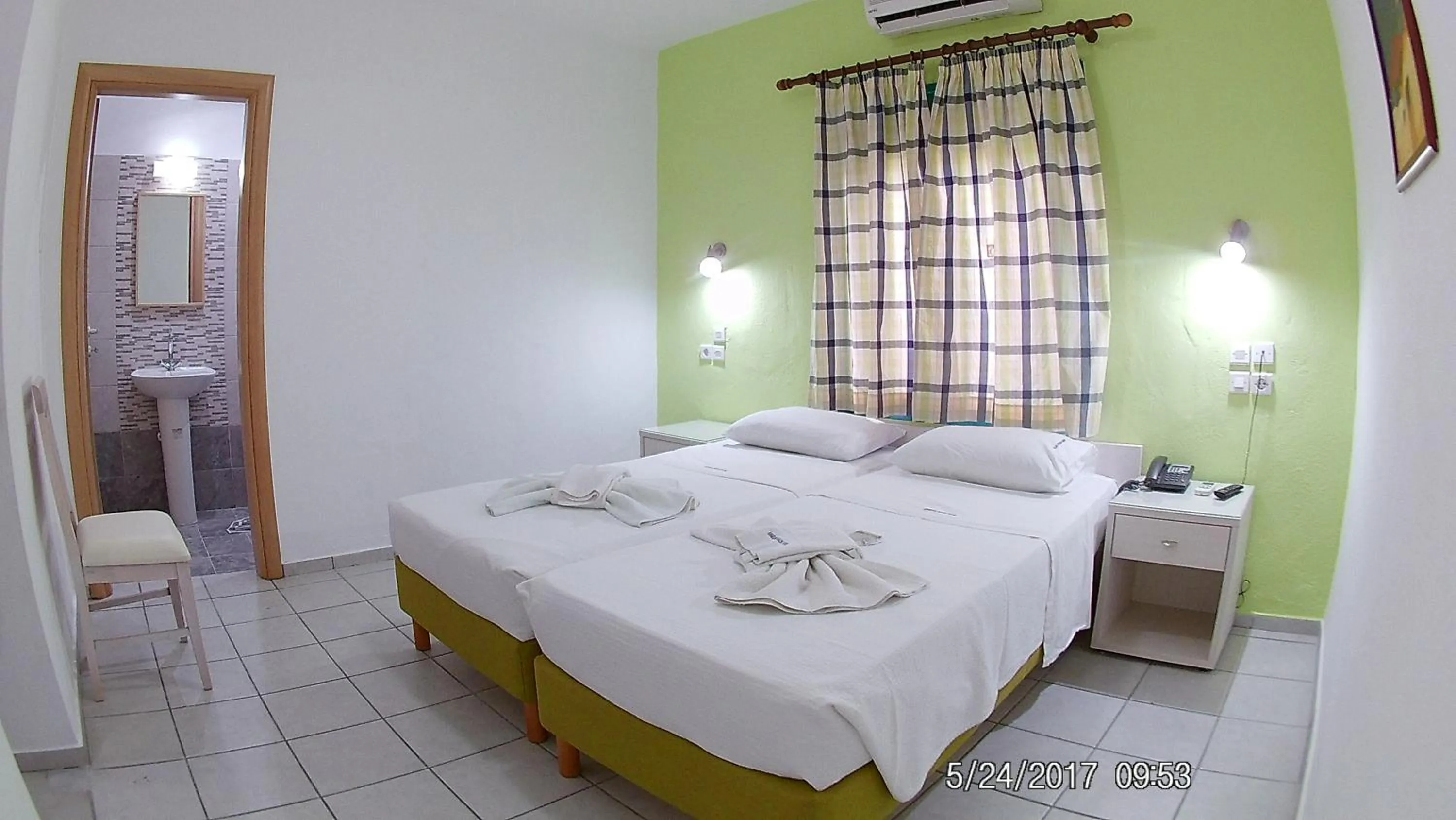 Bed in Angeliki Beach Hotel