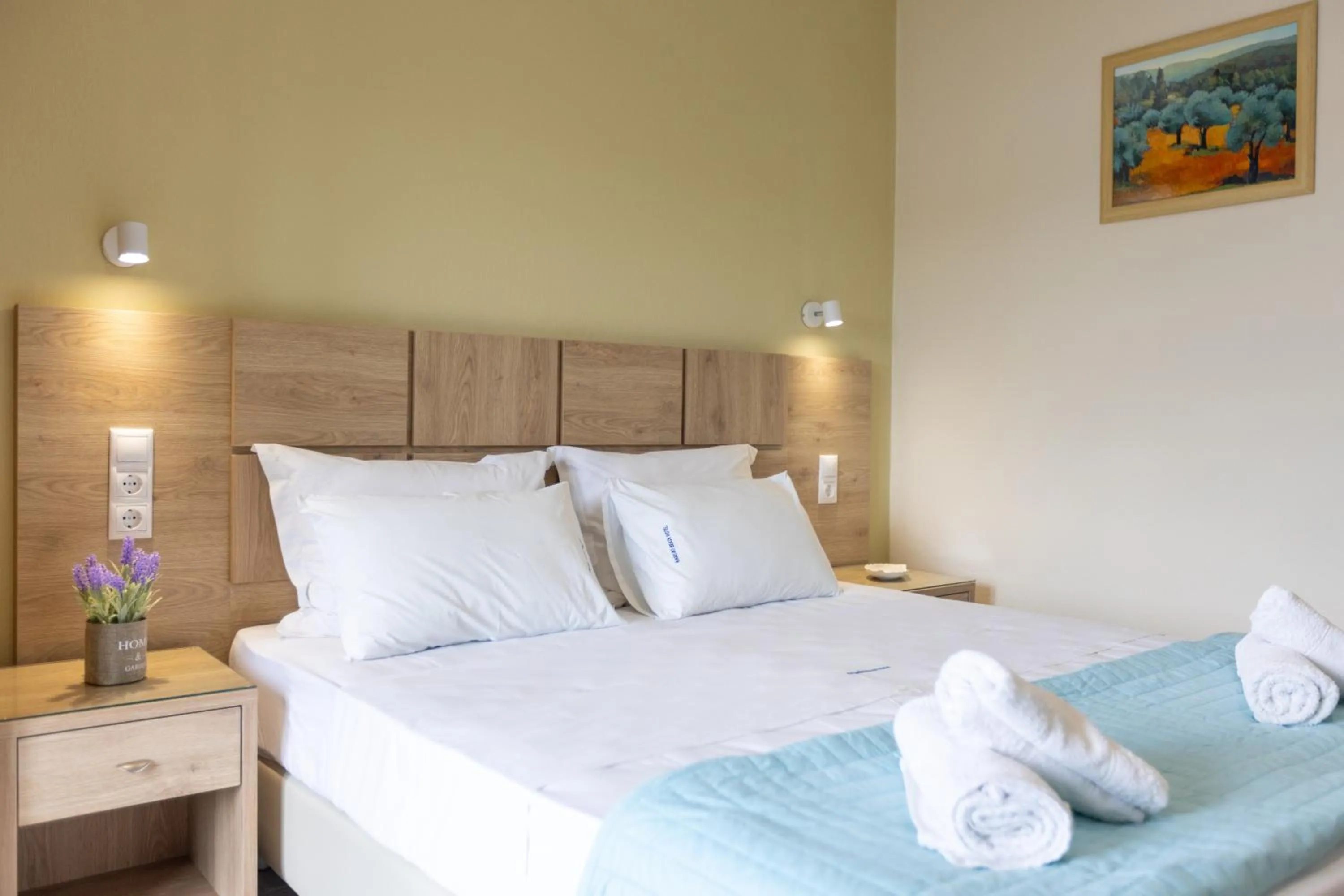 Bed in Angeliki Beach Hotel