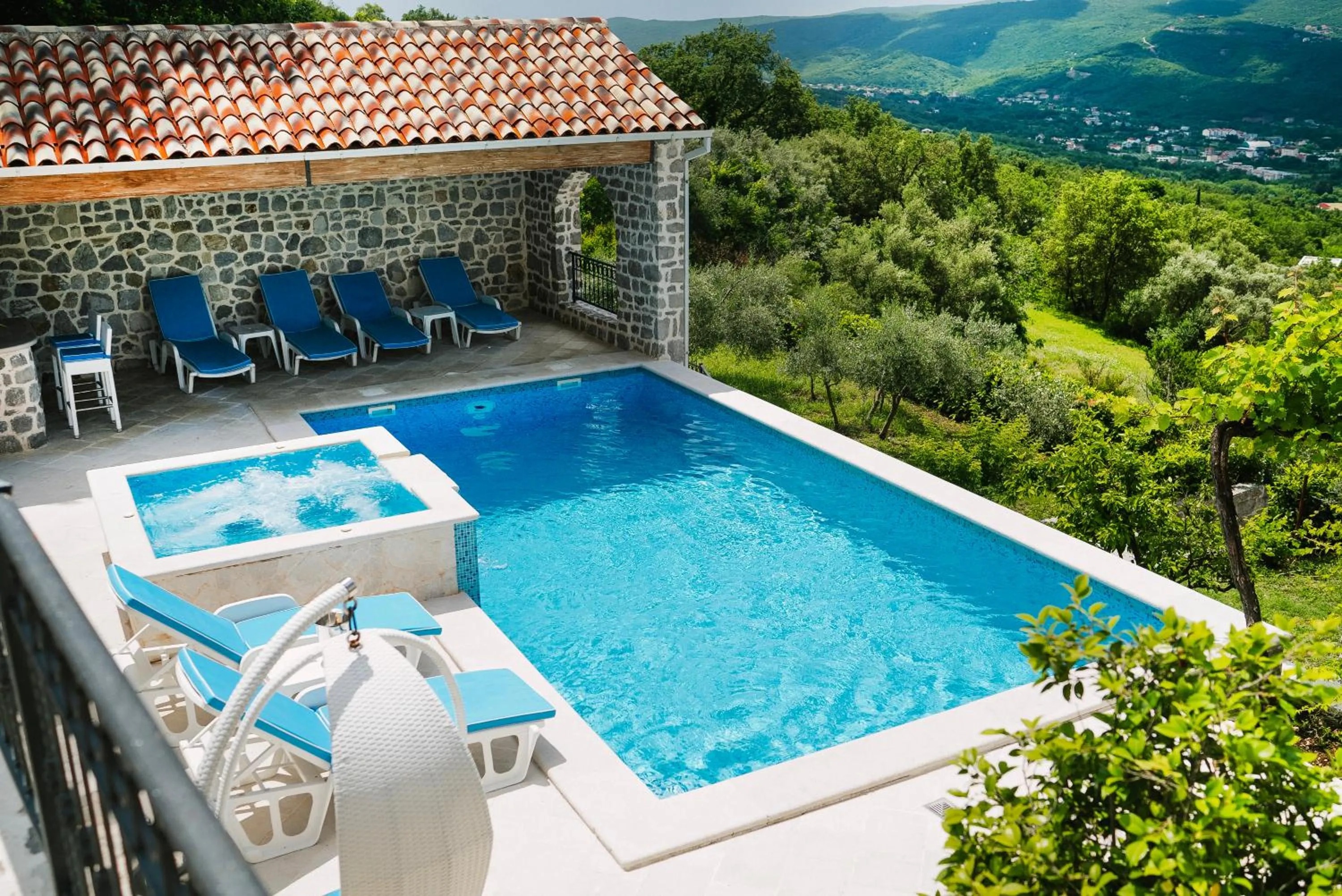 Pool view in Villa Dub