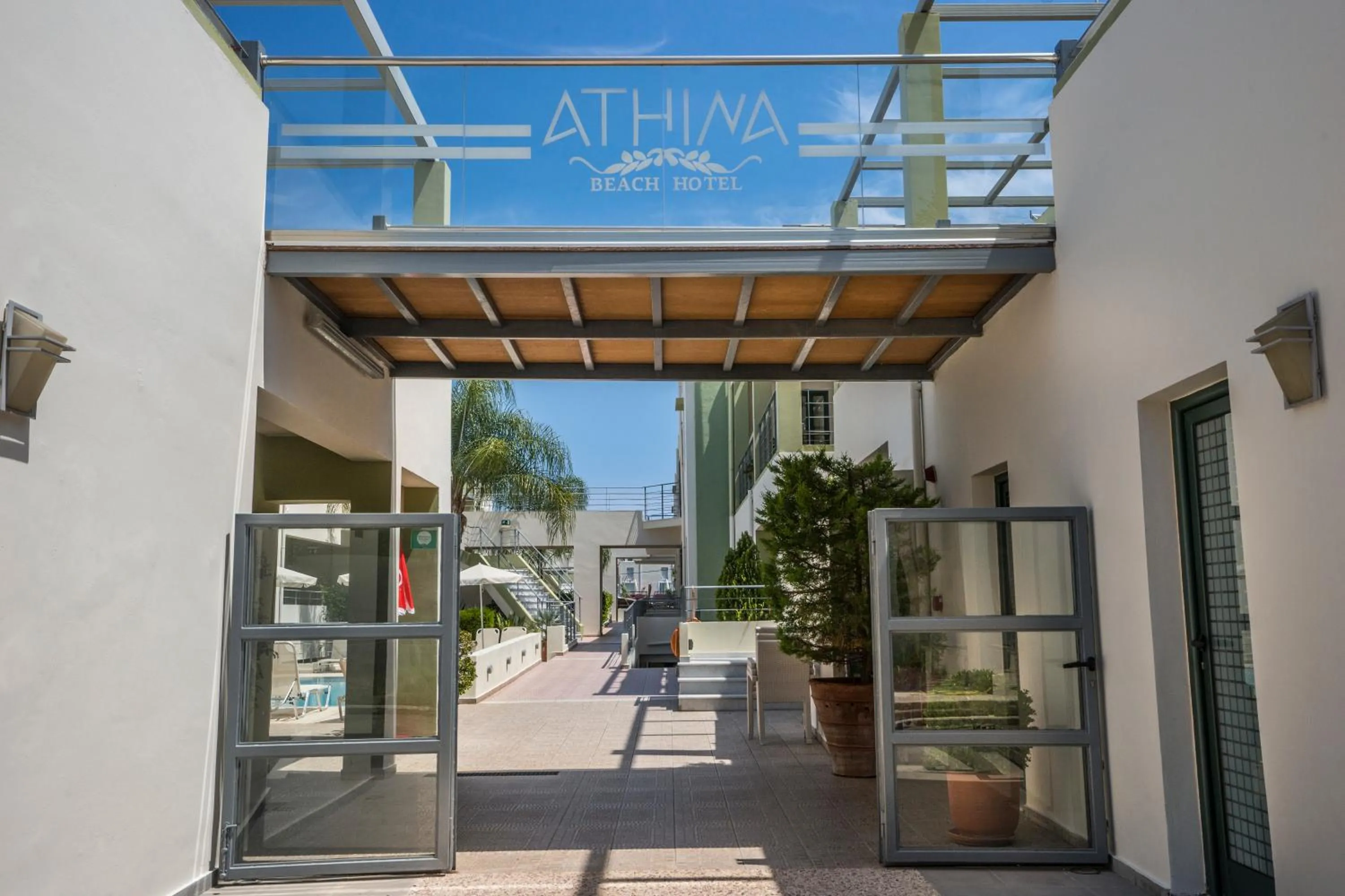 Facade/entrance in Athina Beach Hotel