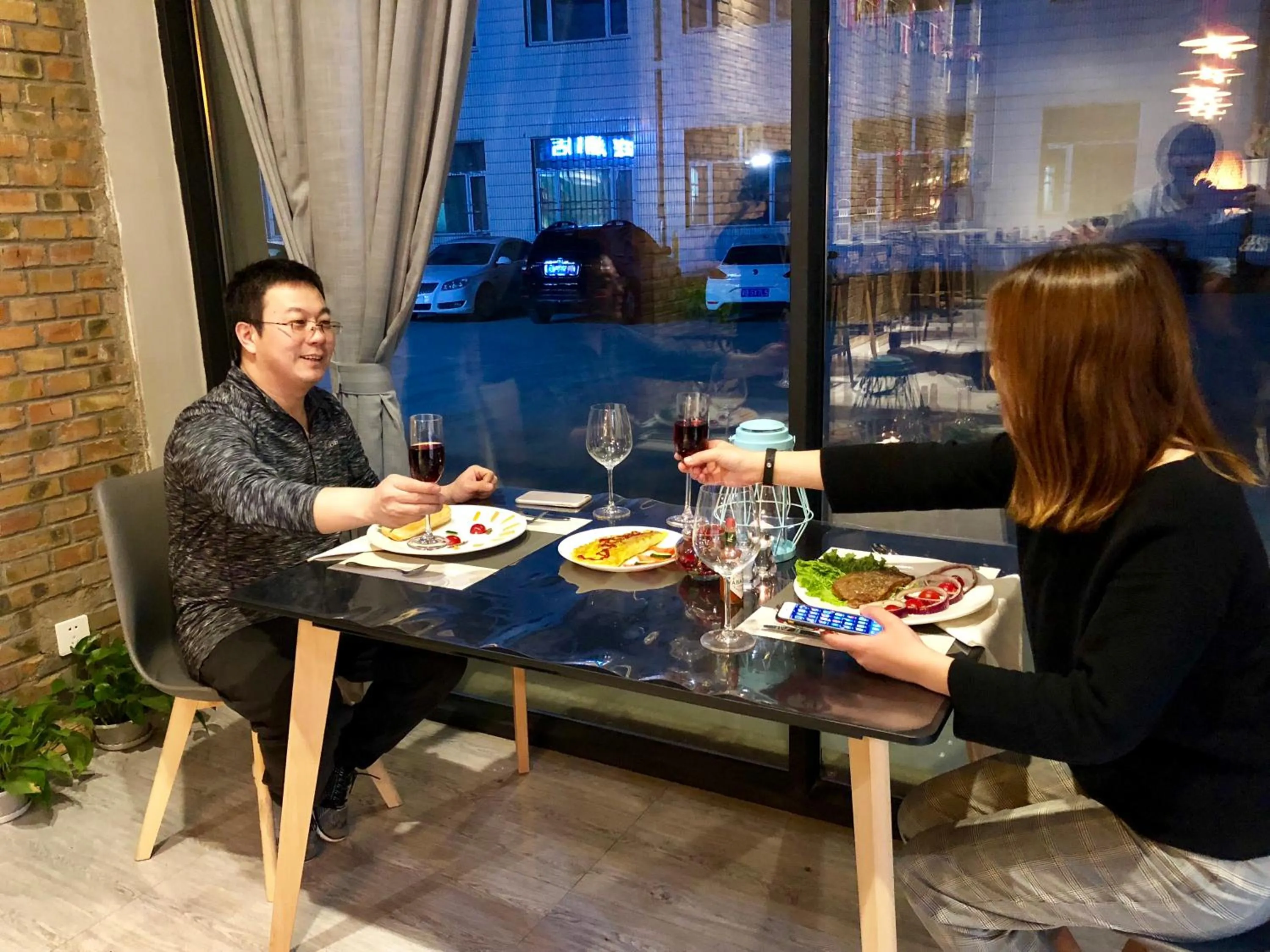 People in Lantern Hotel