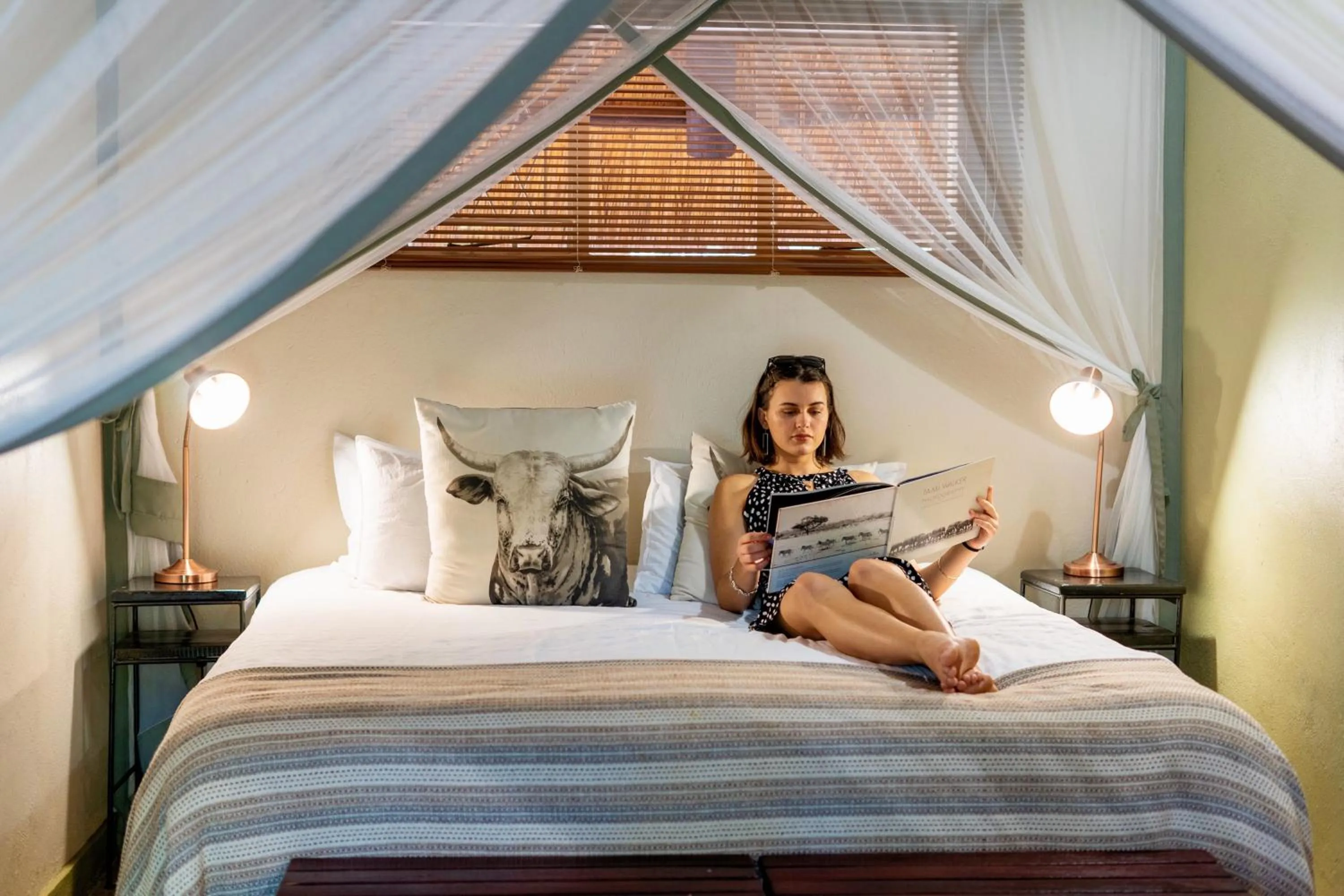 Bedroom, Bed in Nguni Lodge