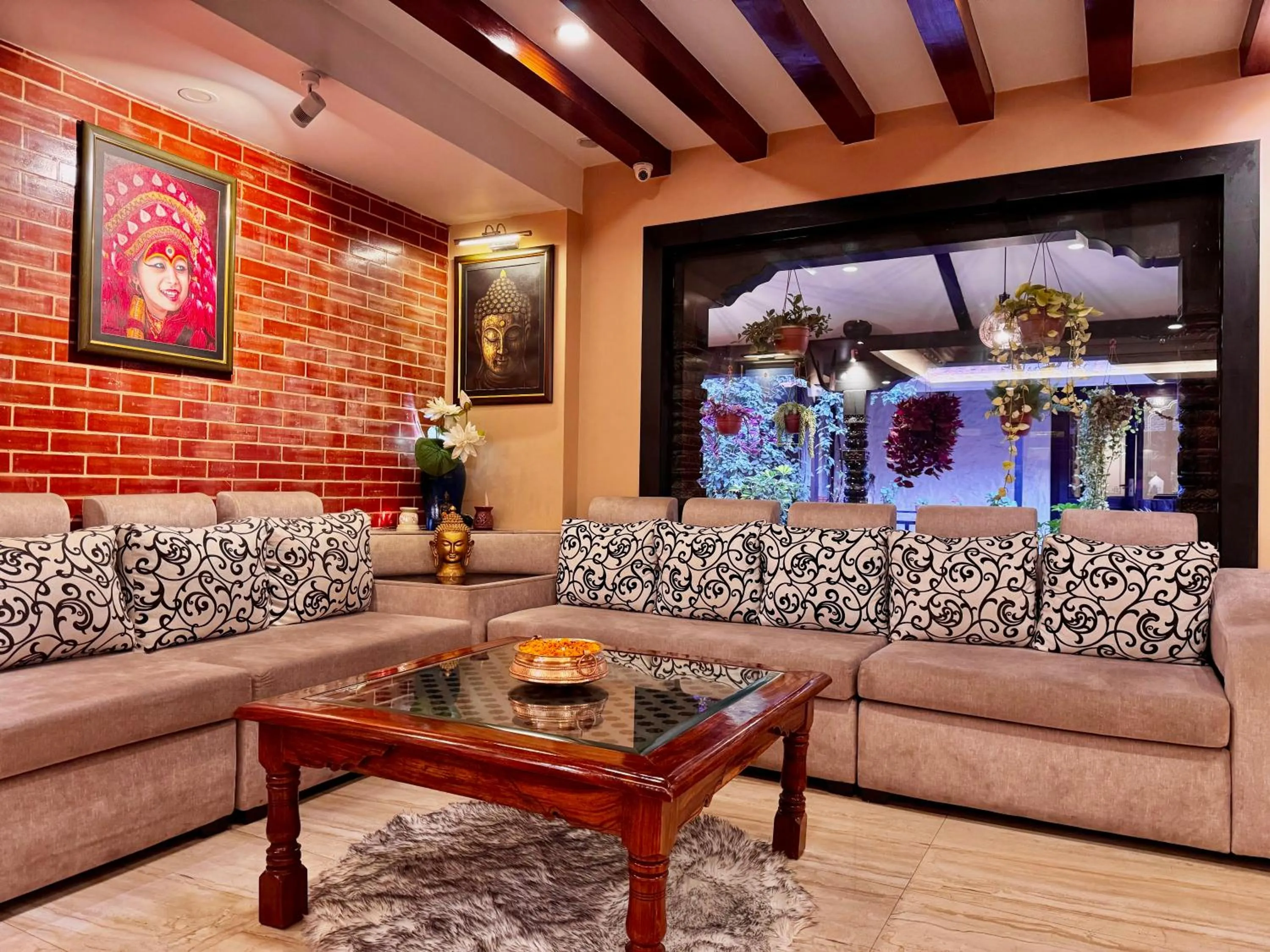 Seating area in Kumari Boutique Hotel