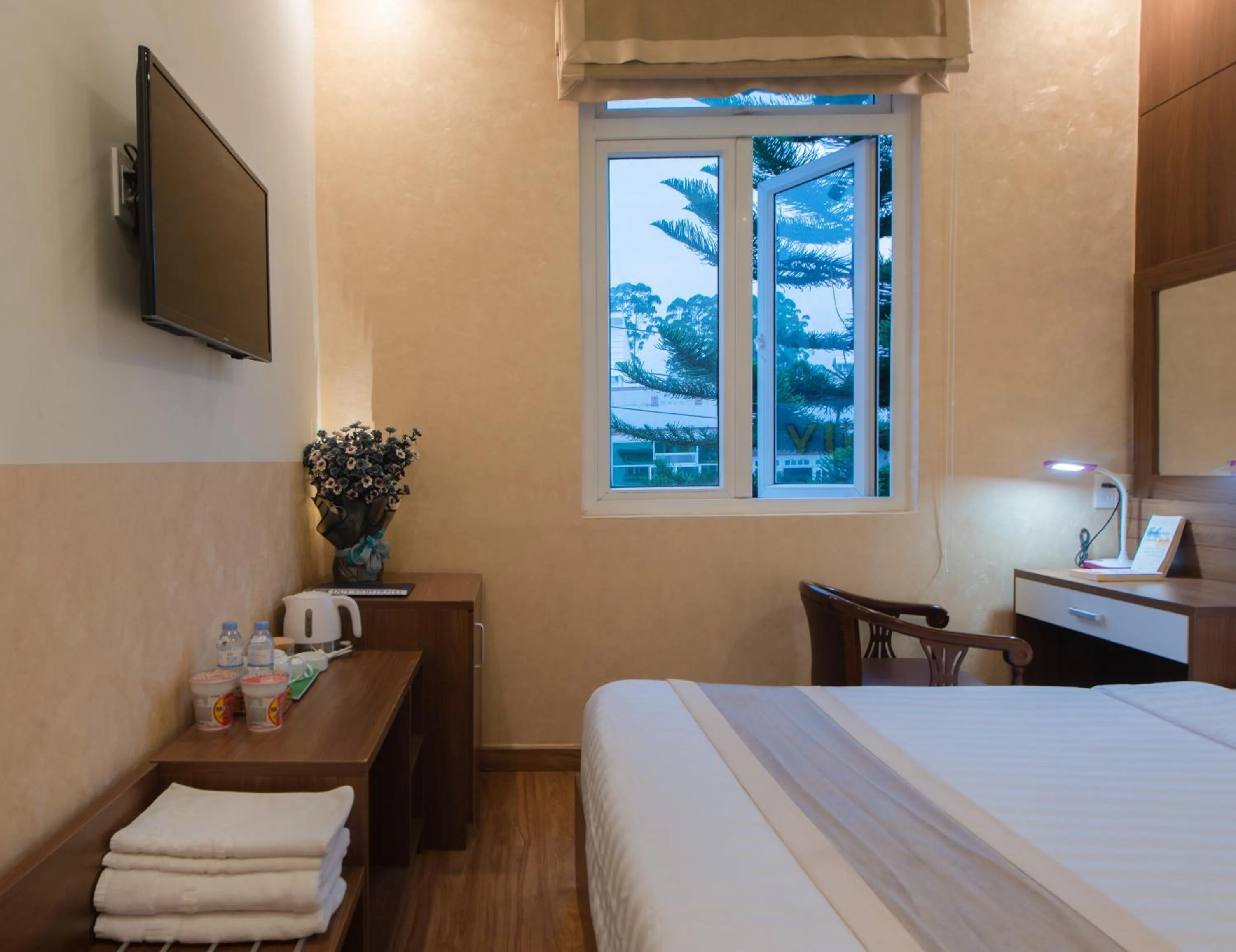 TV and multimedia, Bed in Duy Vinh Hotel Dalat