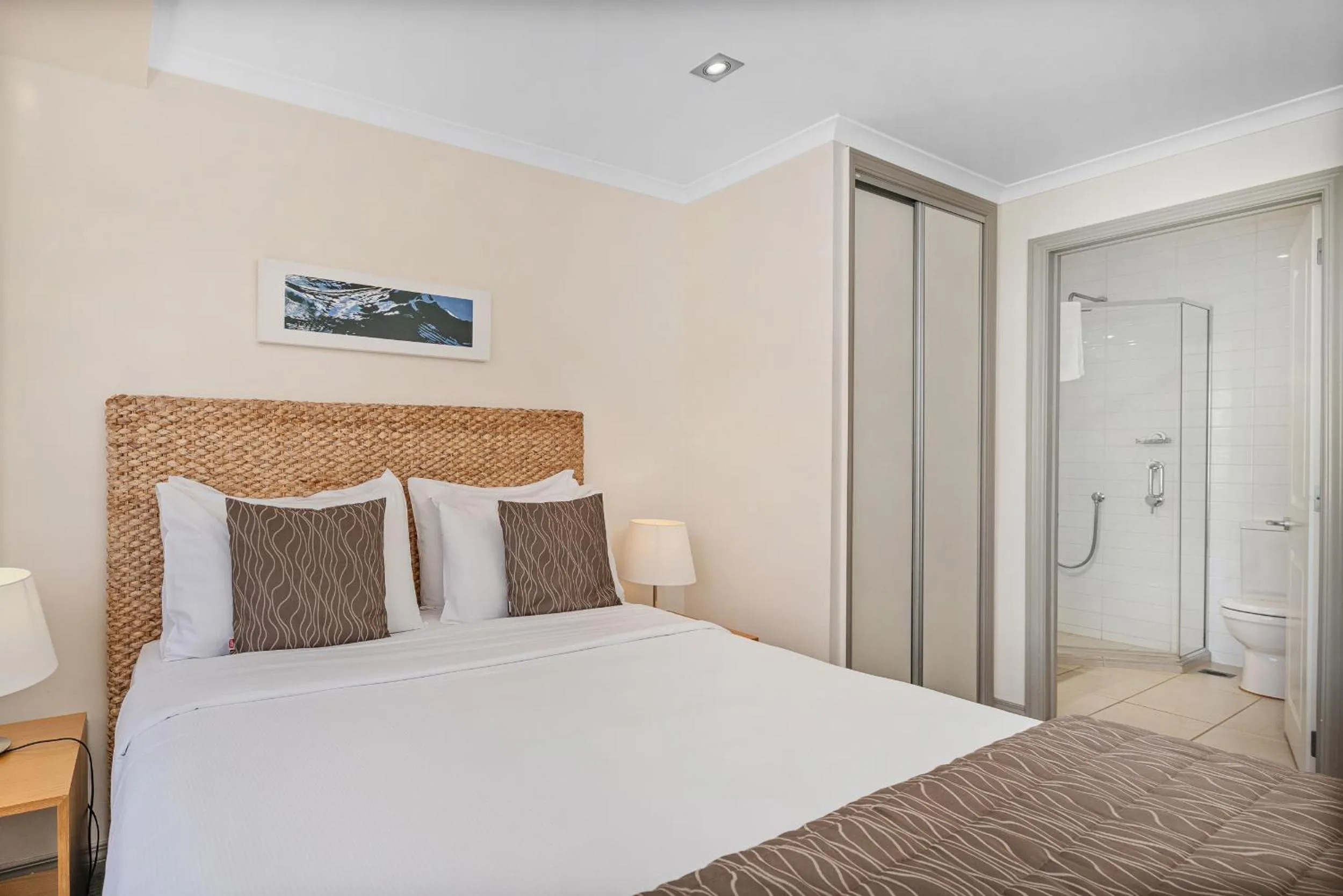 Bed in Crow's Nest Apartments