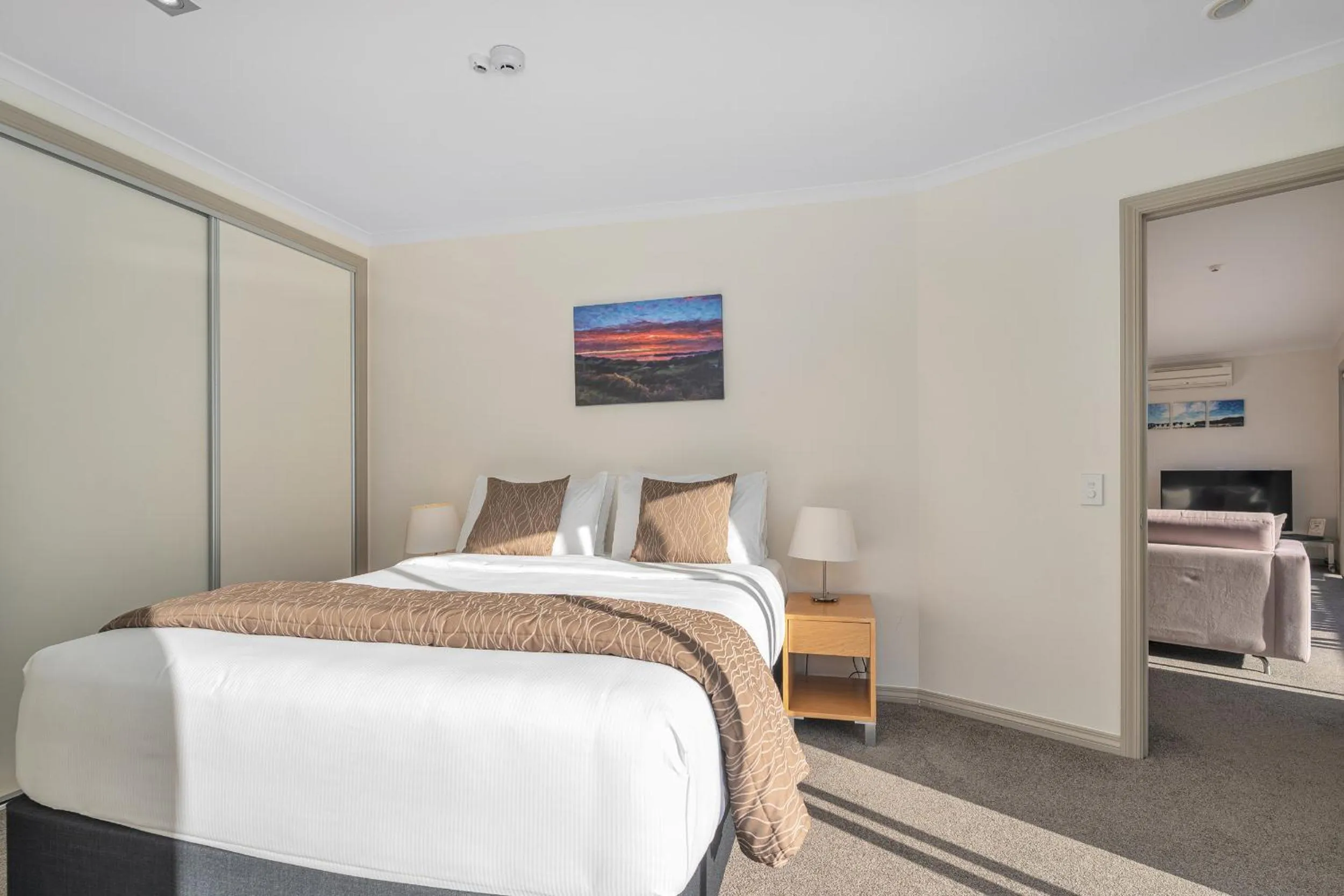 Bed in Crow's Nest Apartments