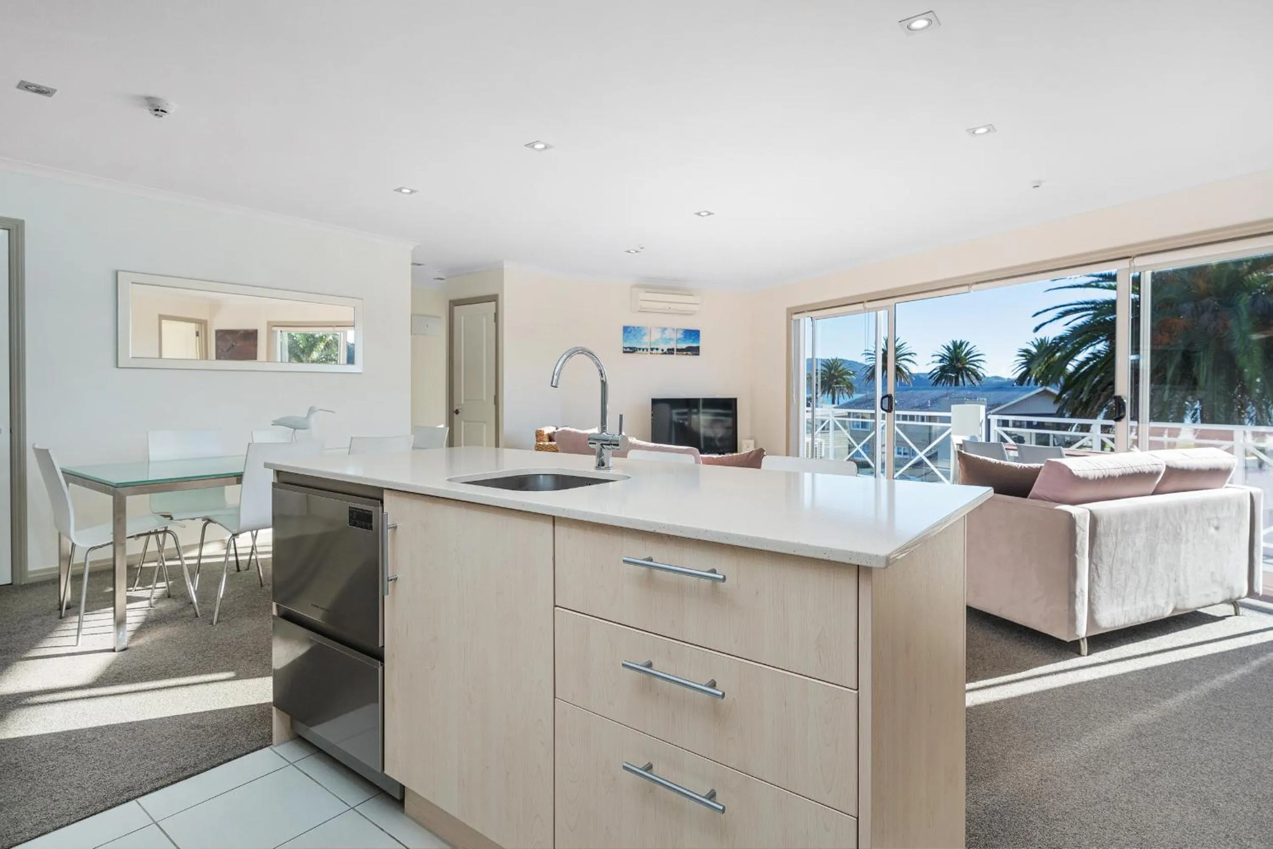 Living room in Crow's Nest Apartments