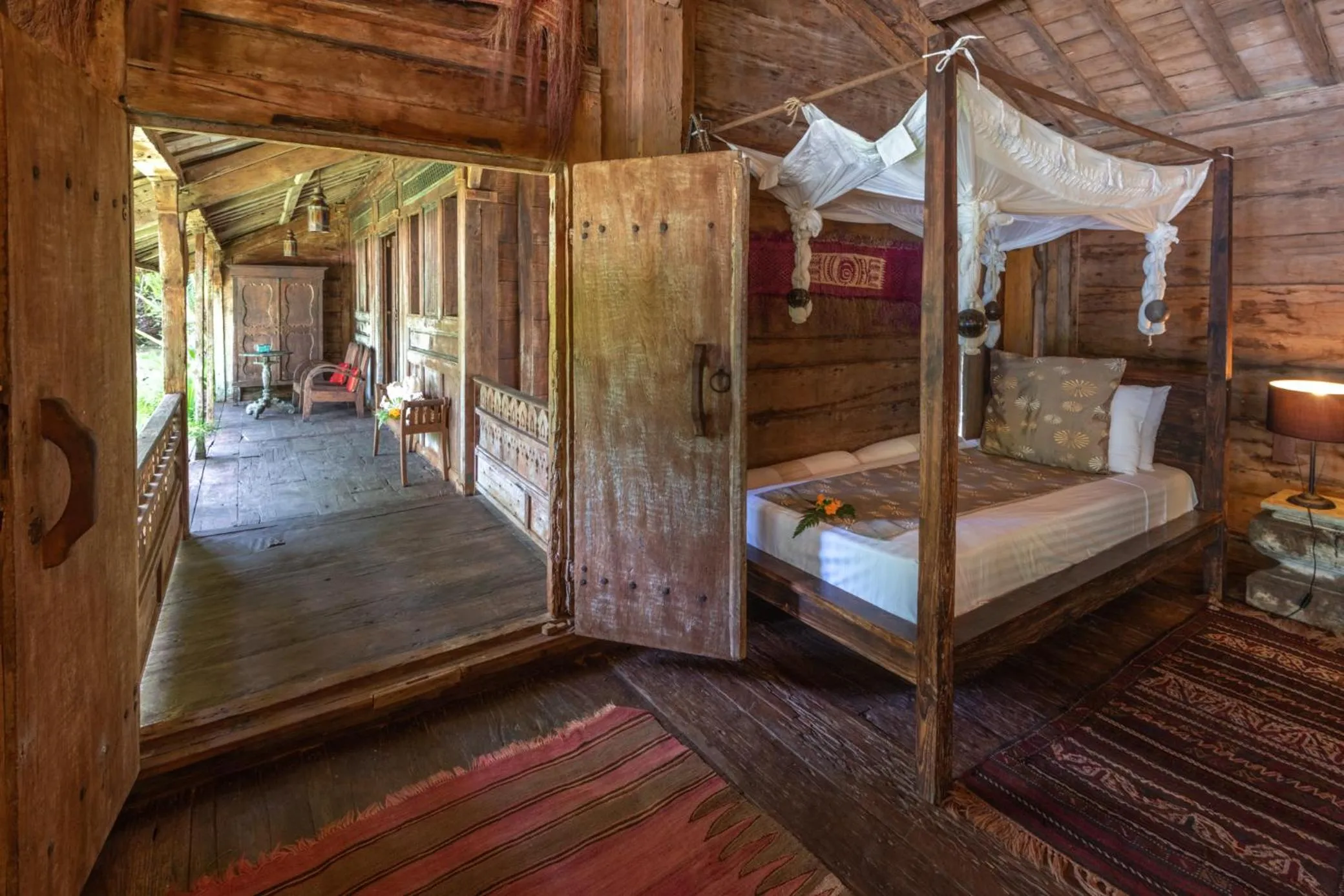 Patio, Bed in Ratua Private Island Resort
