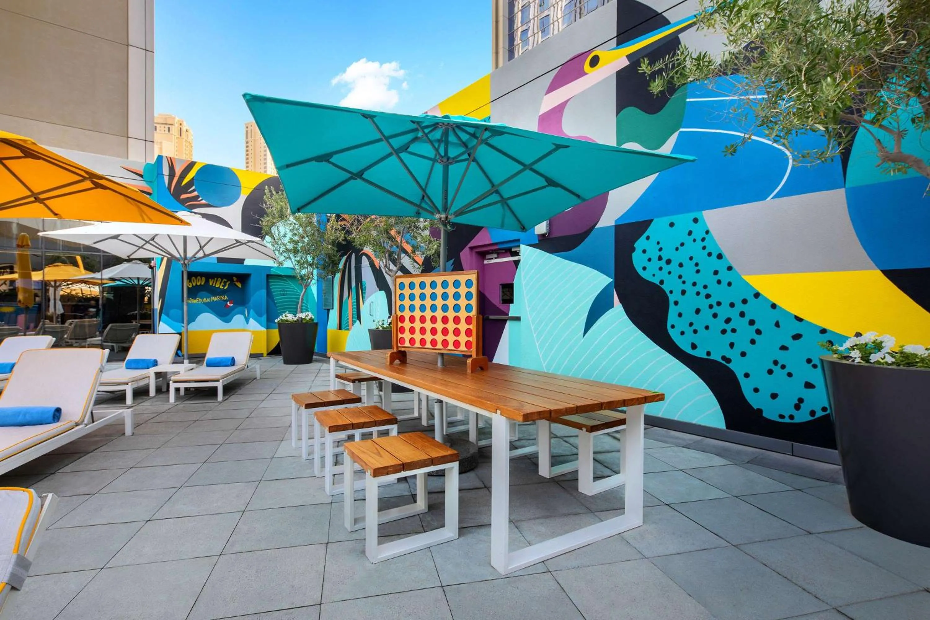 Pool view in Rove Dubai Marina