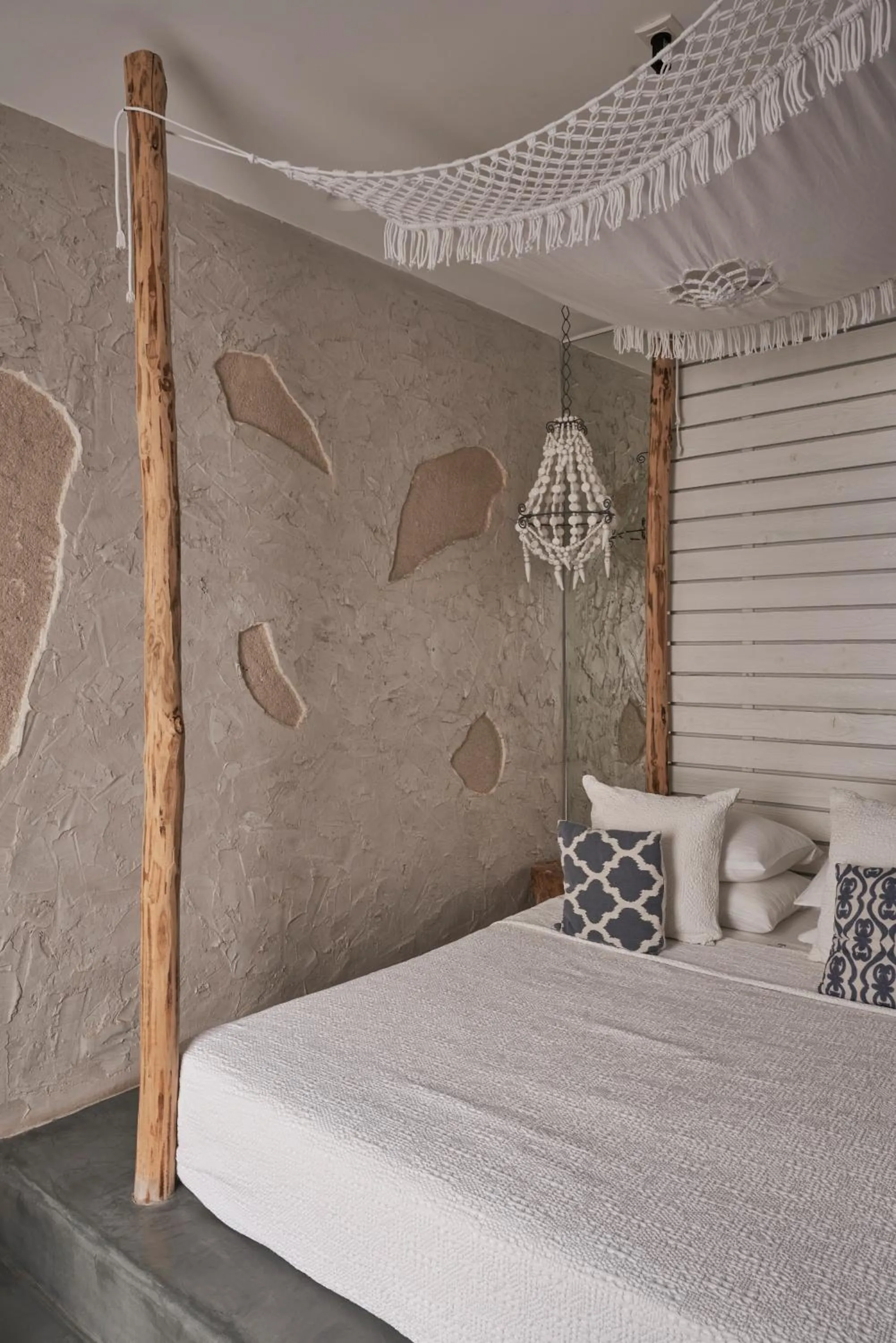 Bed in Makris Beach Hotel