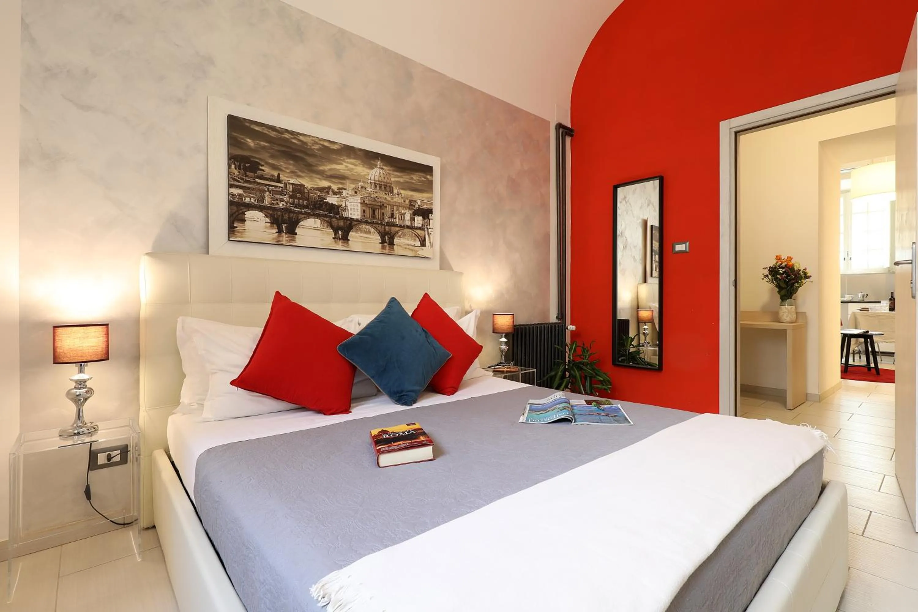 Bed in Grand Tour Rome Apartment - Liberty Collection