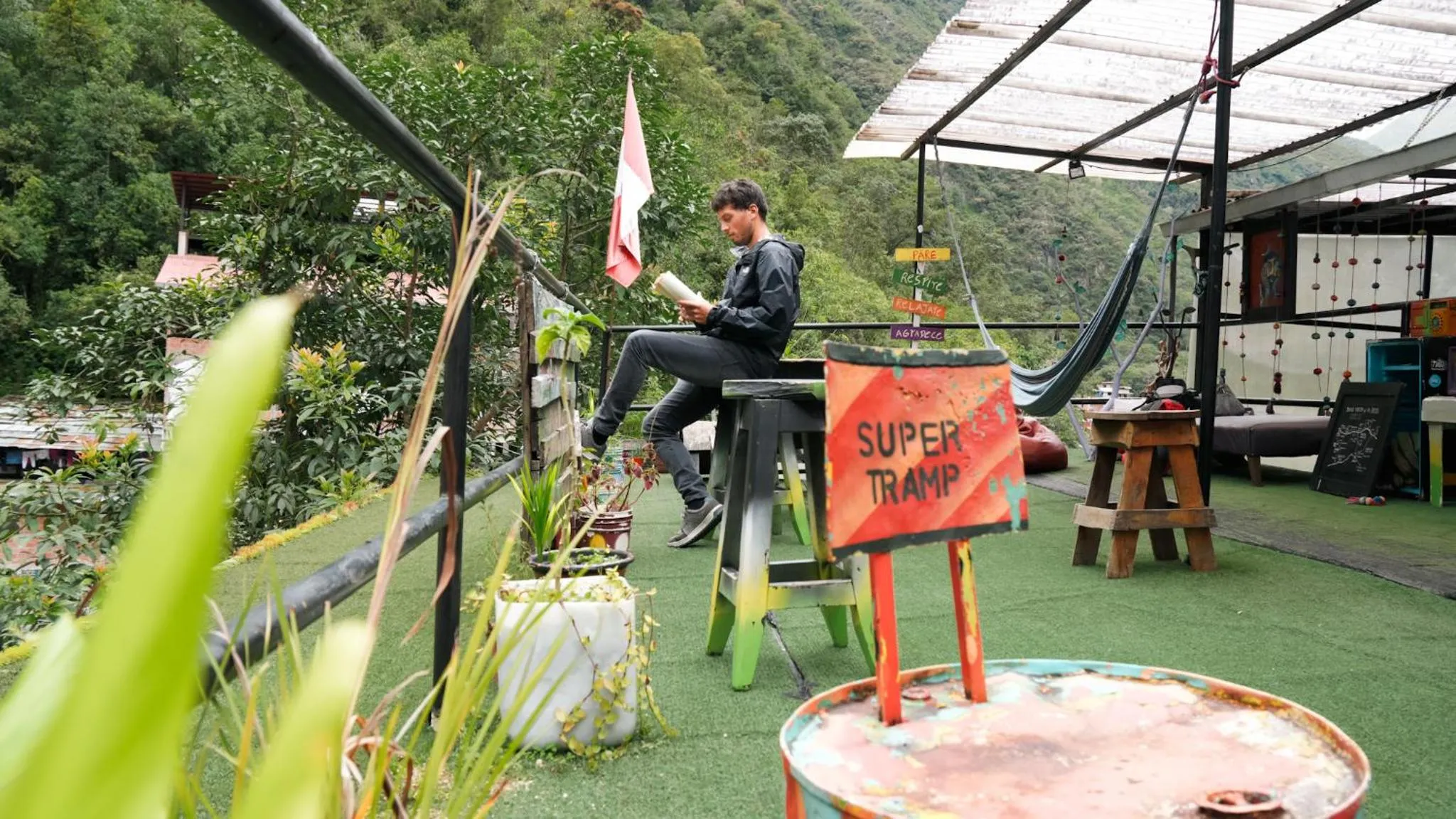 Balcony/Terrace in Supertramp Hostel Machupicchu