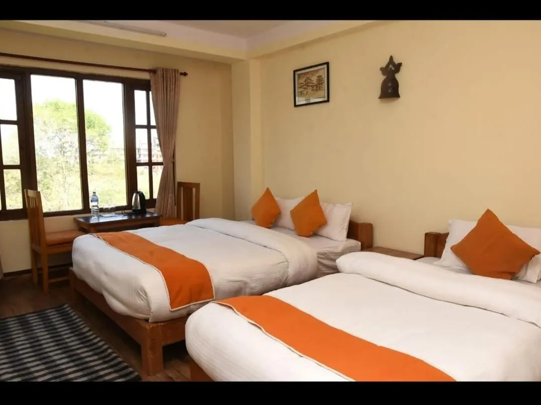 Bed in Dhulikhel boutique hotel