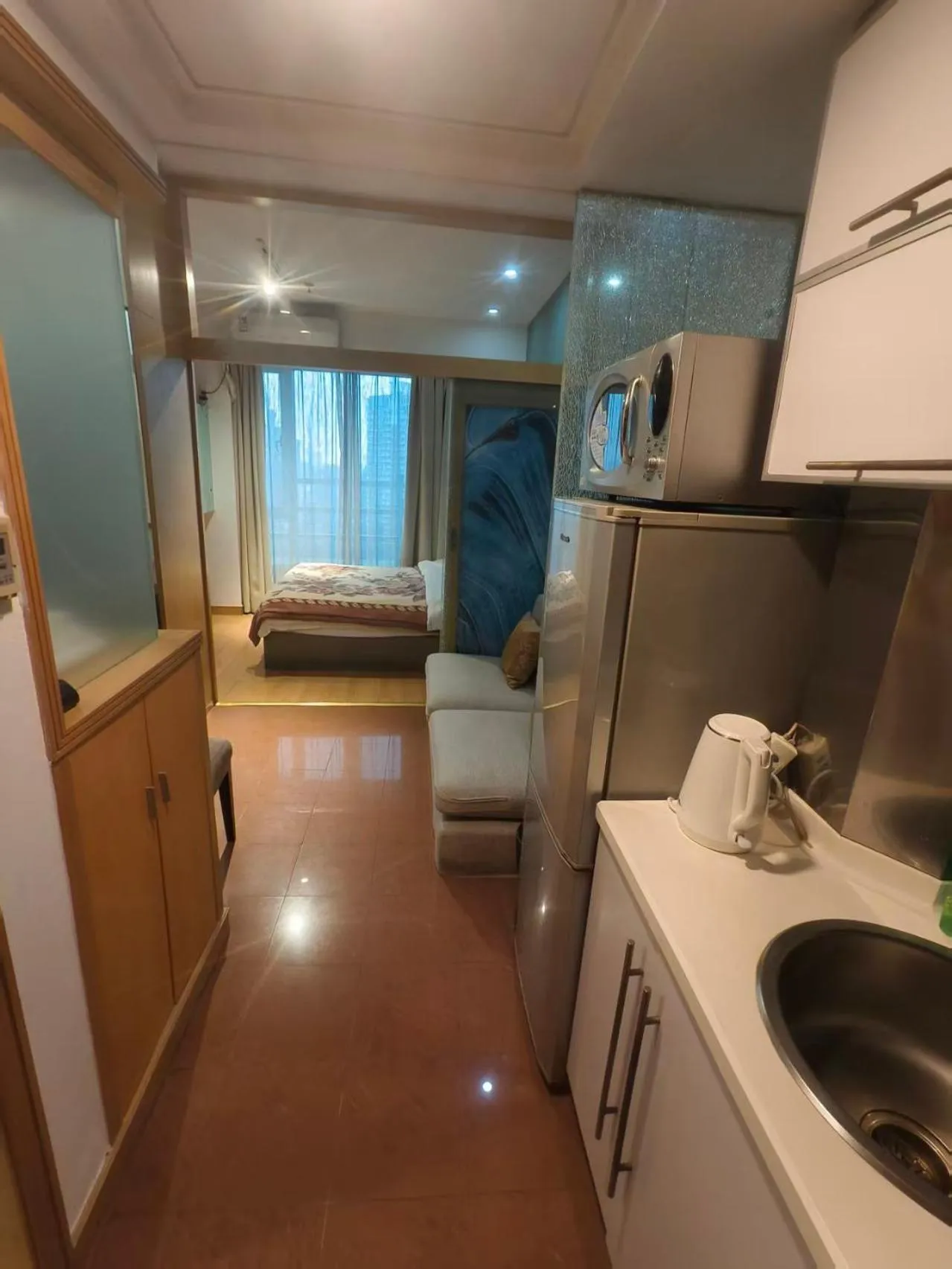 Kitchen or kitchenette in Xinshikong Apartments- Abest Zhongshan Park No.1