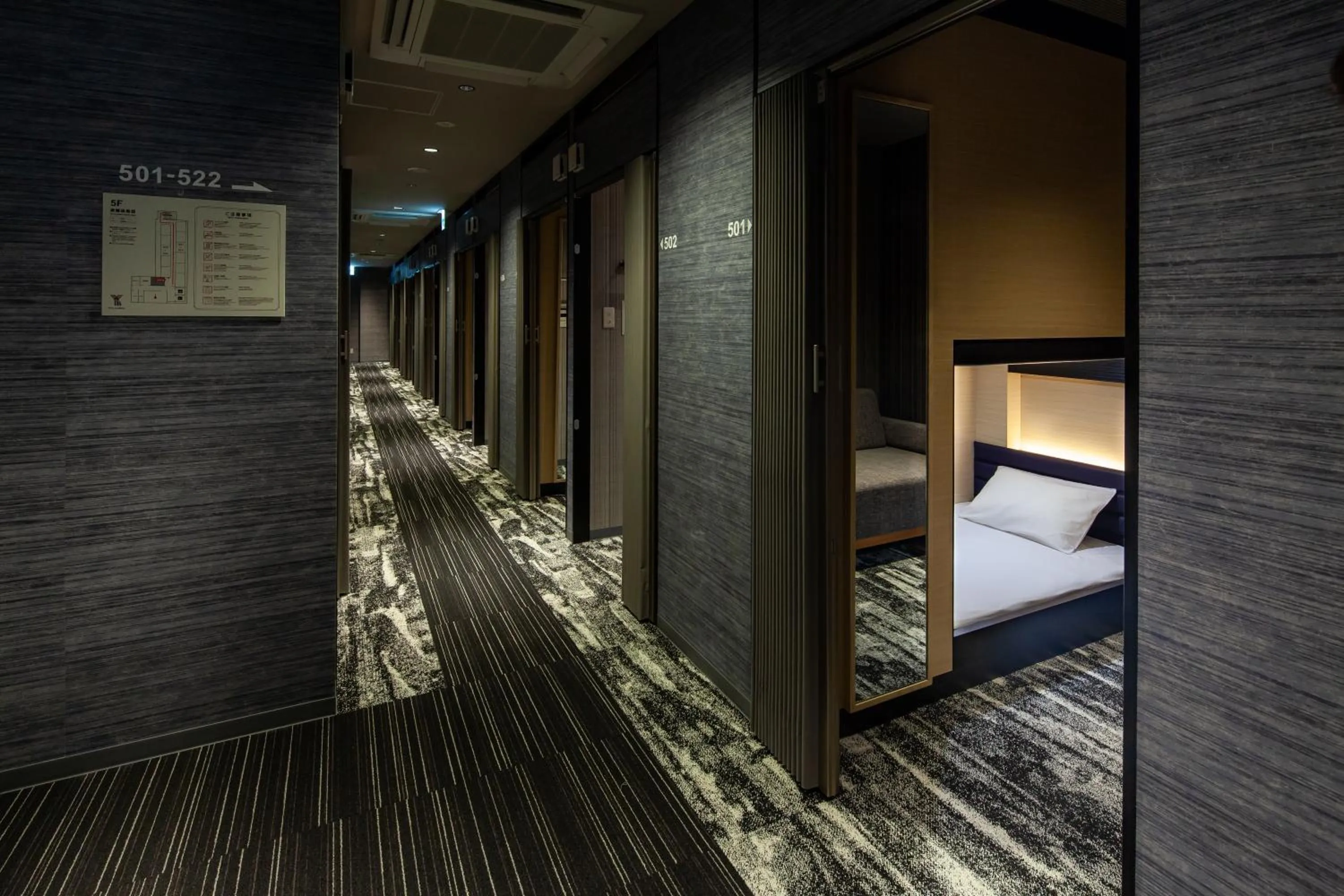 Photo of the whole room in Y's CABIN&HOTEL Naha Kokusai Street