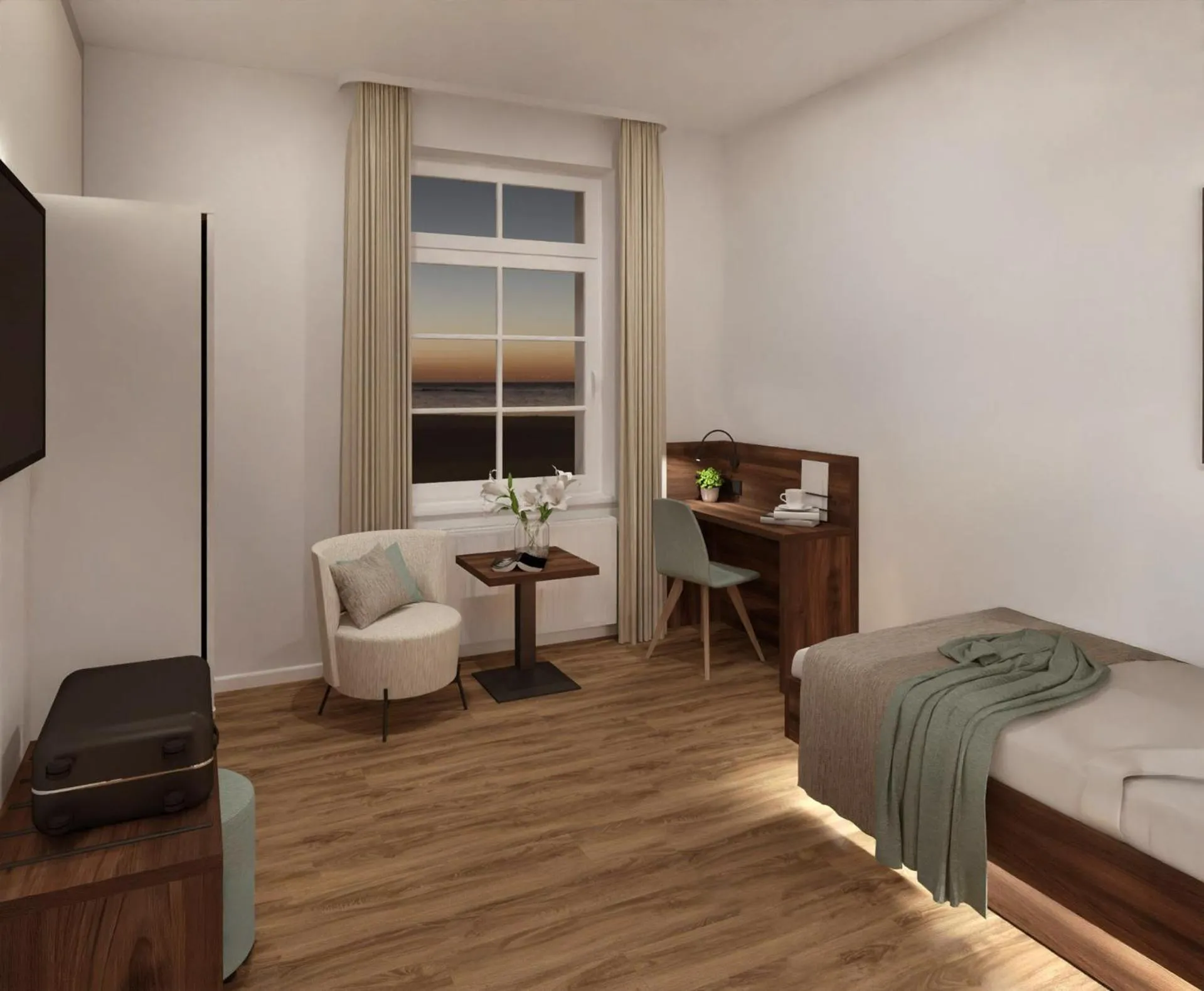 Photo of the whole room, Bed in Johanniter Gästehaus