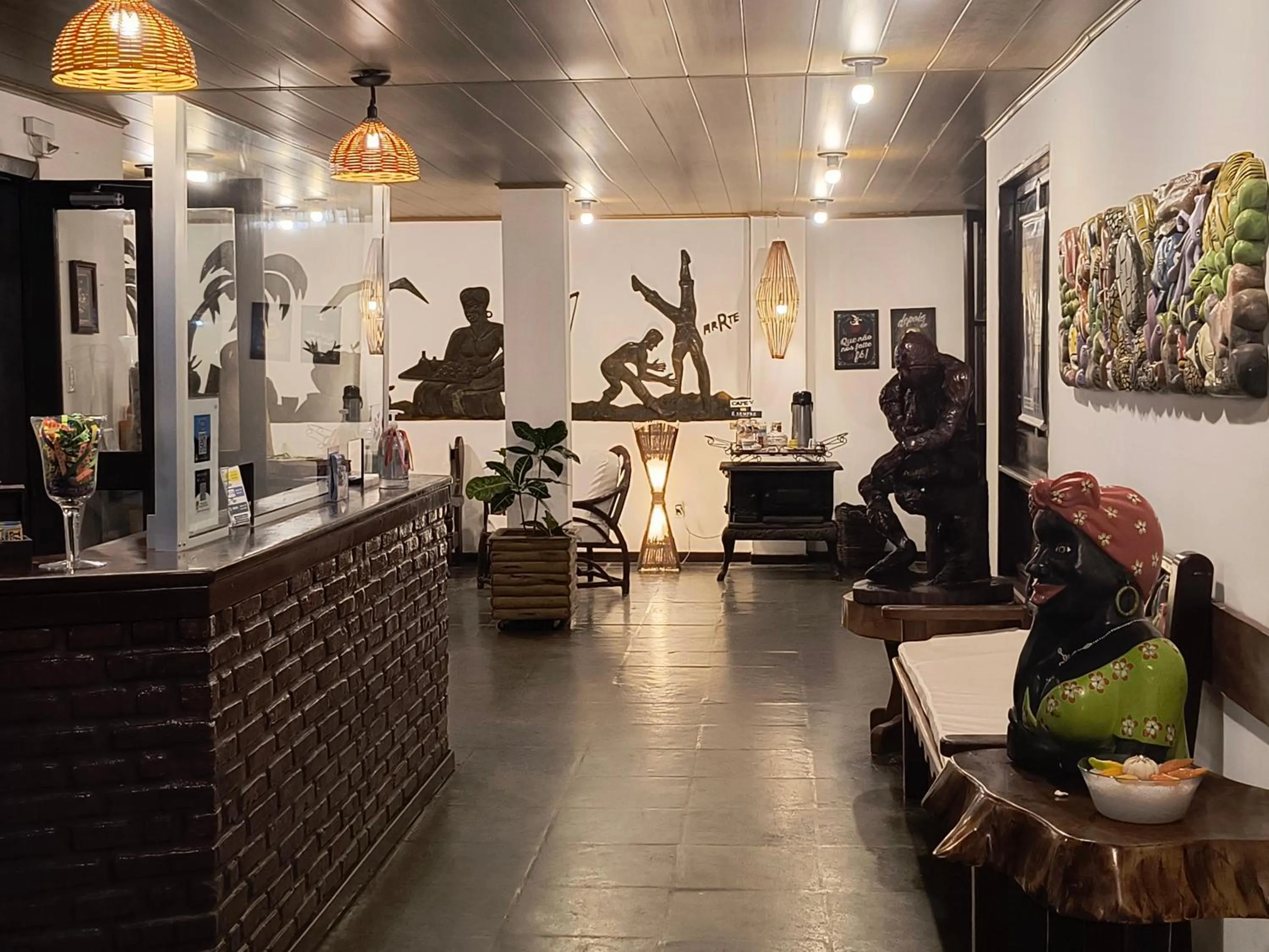Lobby or reception in Pousada Guaratiba