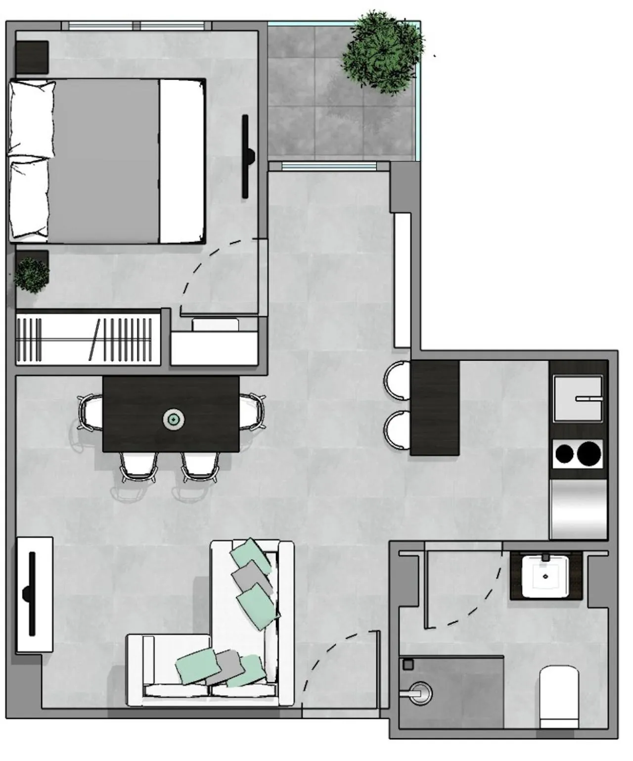 Floor plan in NOON Village Tower 1
