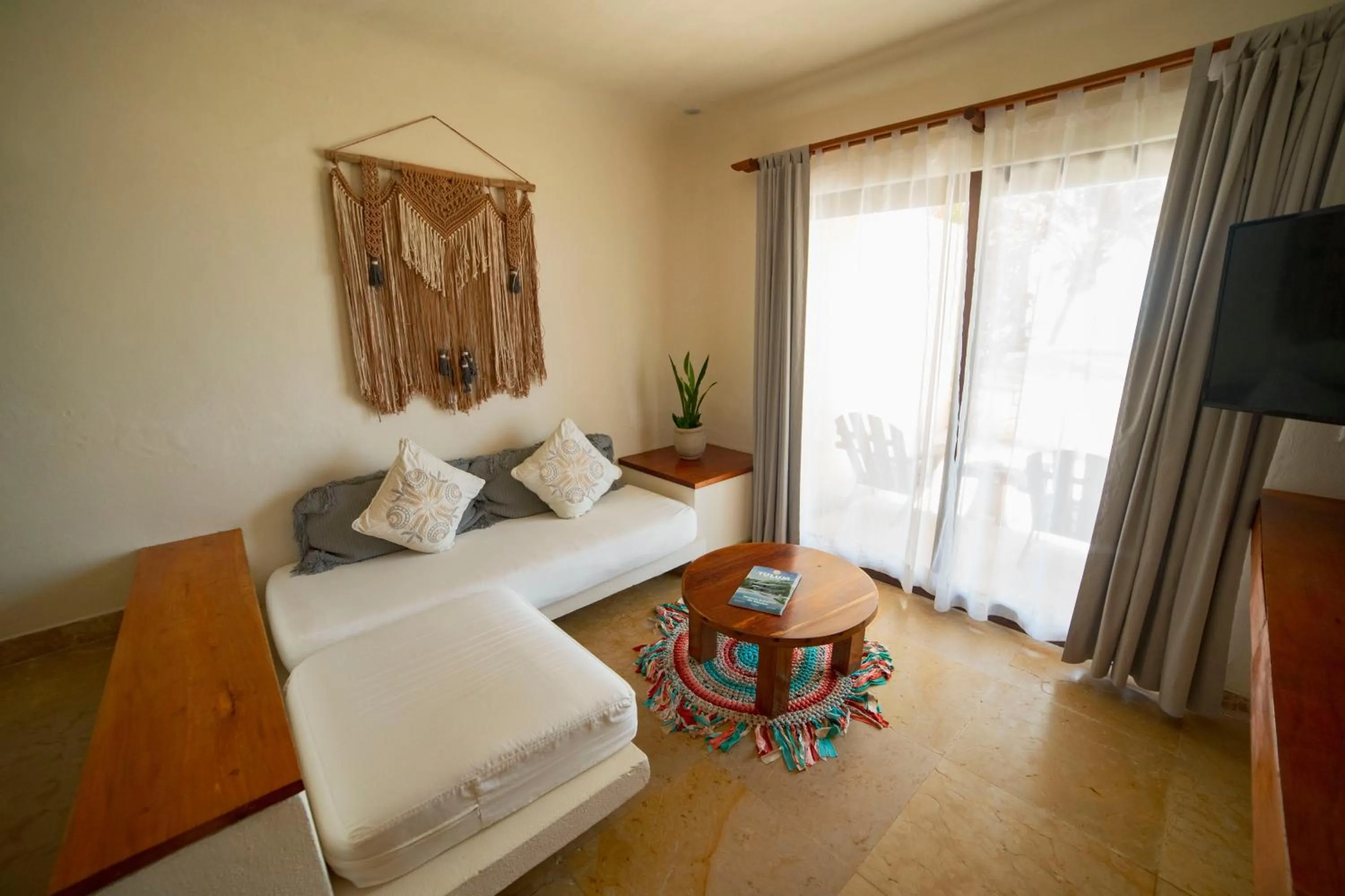 Living room, Bed in Ana y Jose Tulum Hotel & Beach Club