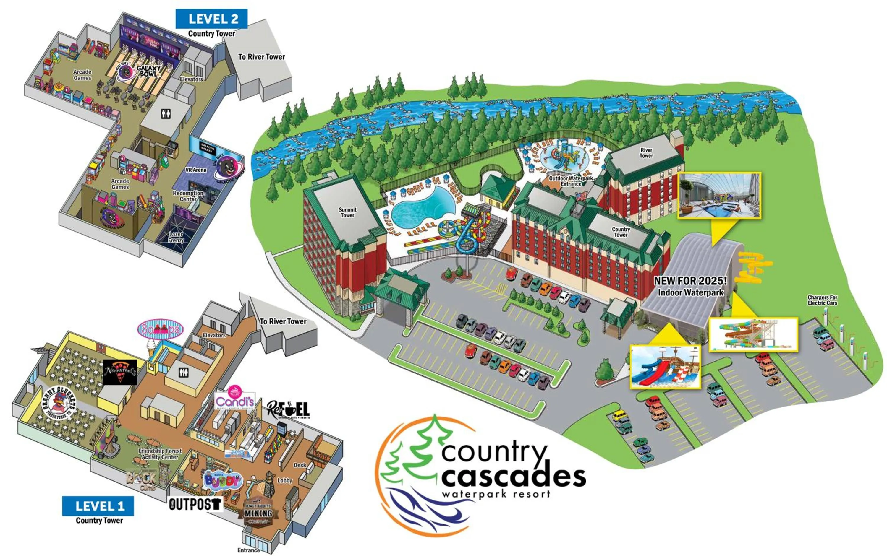 Property building in Country Cascades Waterpark Resort