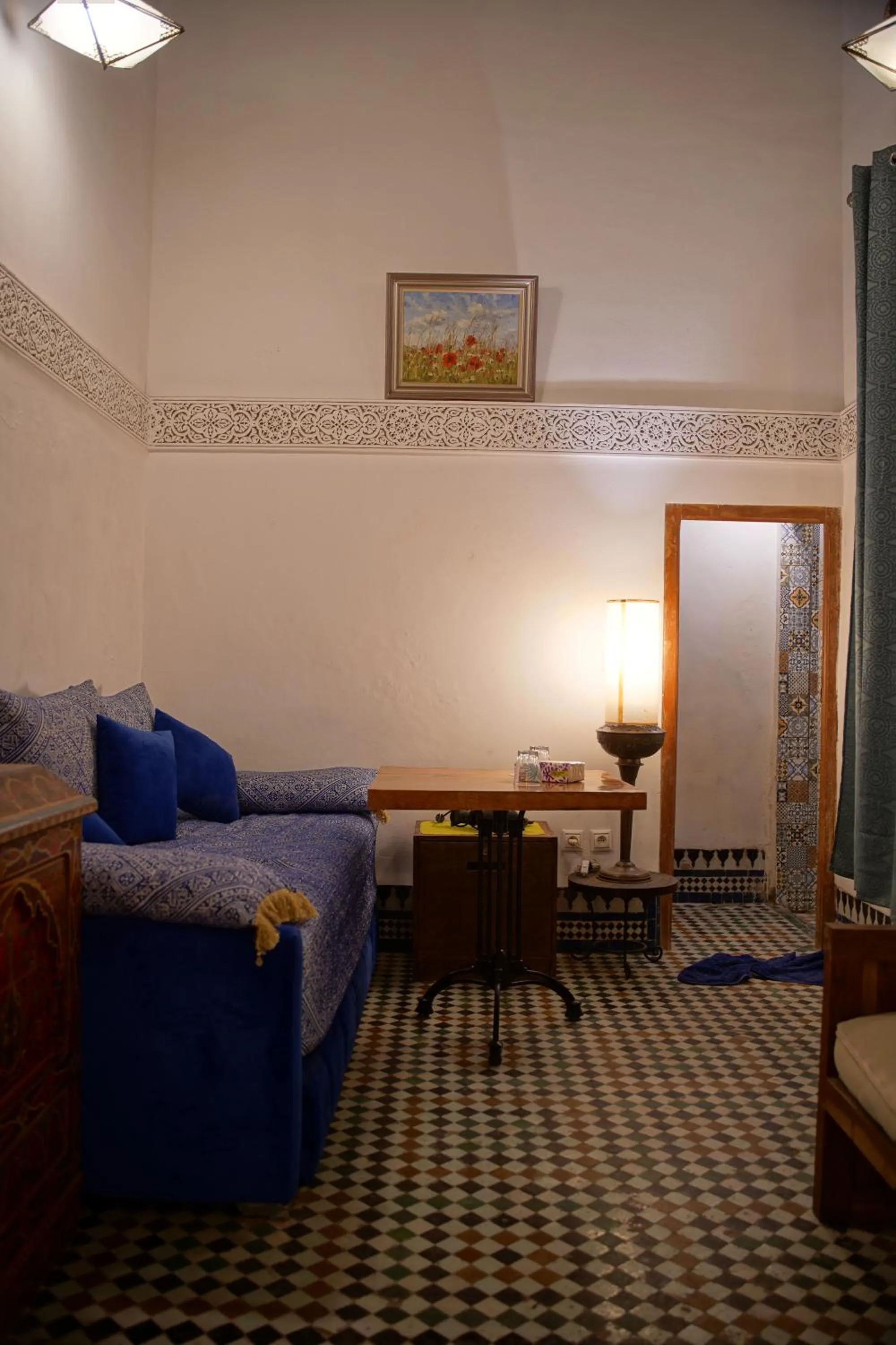 Living room in La Cheminée Bleue Fes