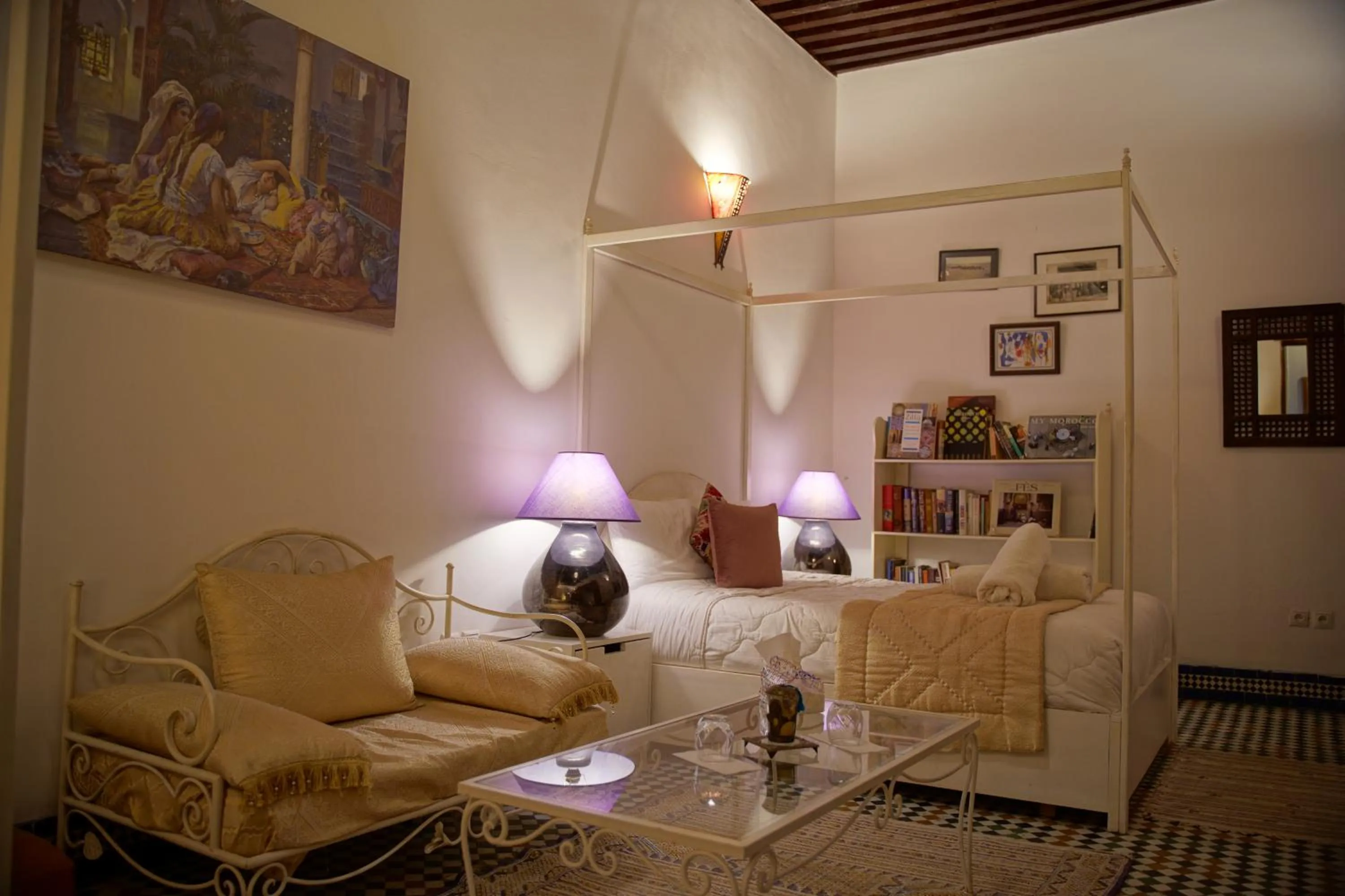 Living room in La Cheminée Bleue Fes