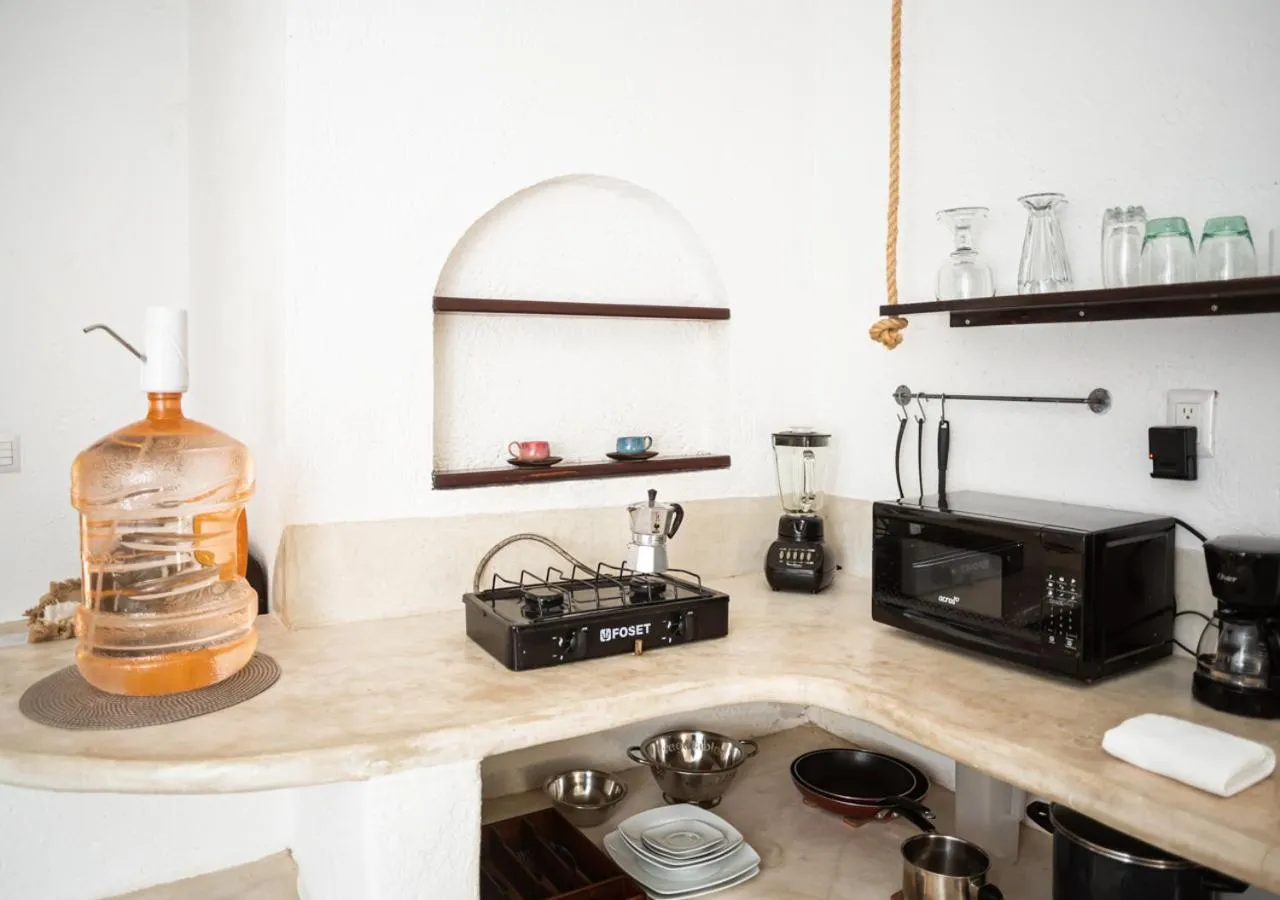 Kitchen or kitchenette in Villa Los Mangles Boutique Hotel