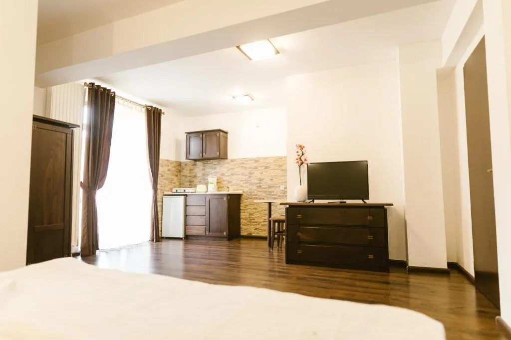 Kitchen or kitchenette, Bed in Hanul Conitei