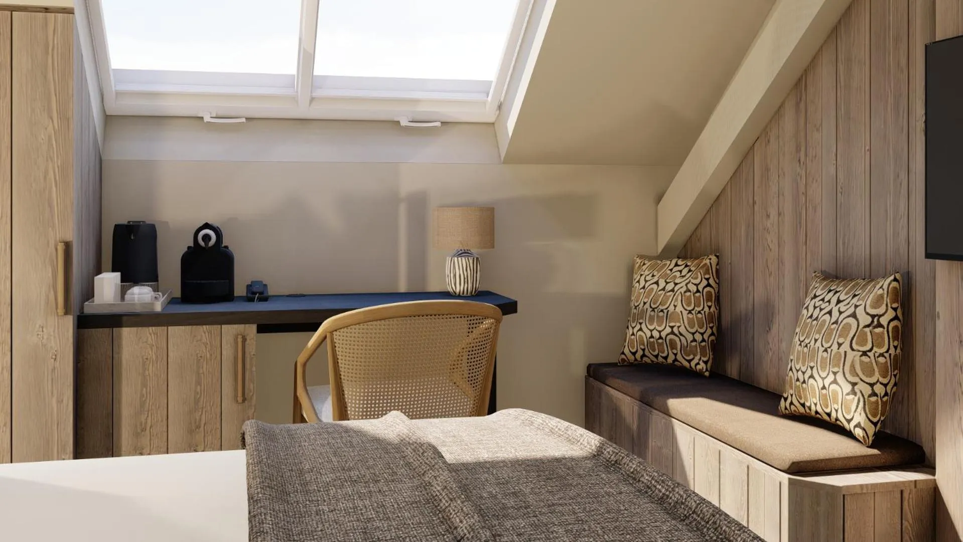 Bed in Hôtel - Restaurant Le Couchetat