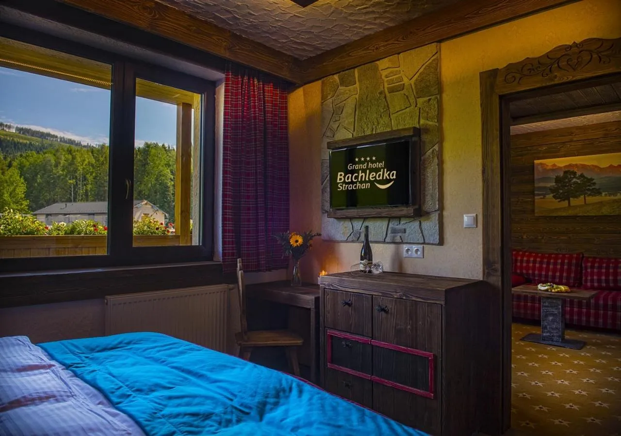 Balcony/Terrace, Bed in Grand Hotel**** Bachledka Strachan